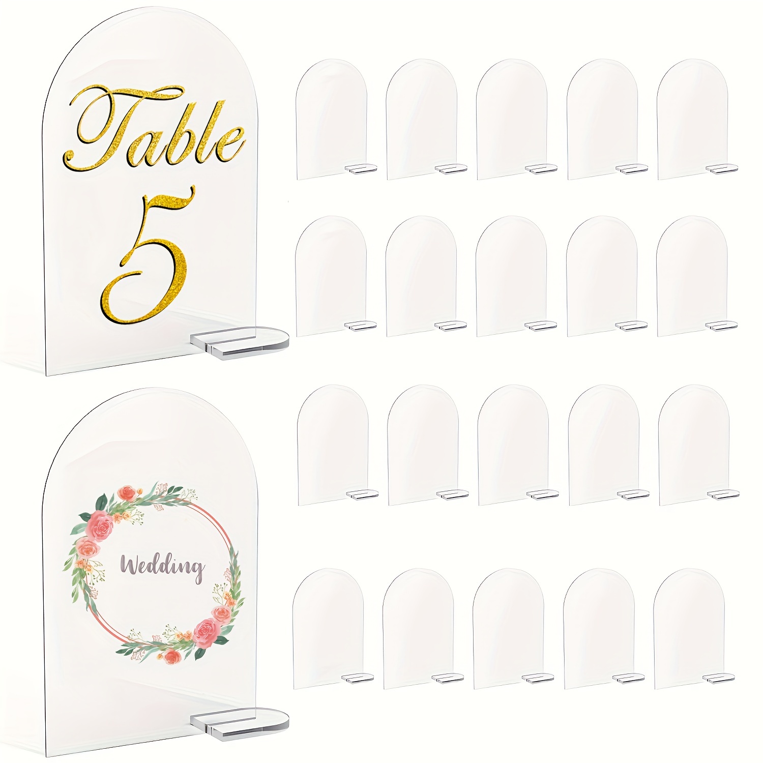 Transparent Seat Cards Clear Acrylic Blank Diy Sign Stand - Temu