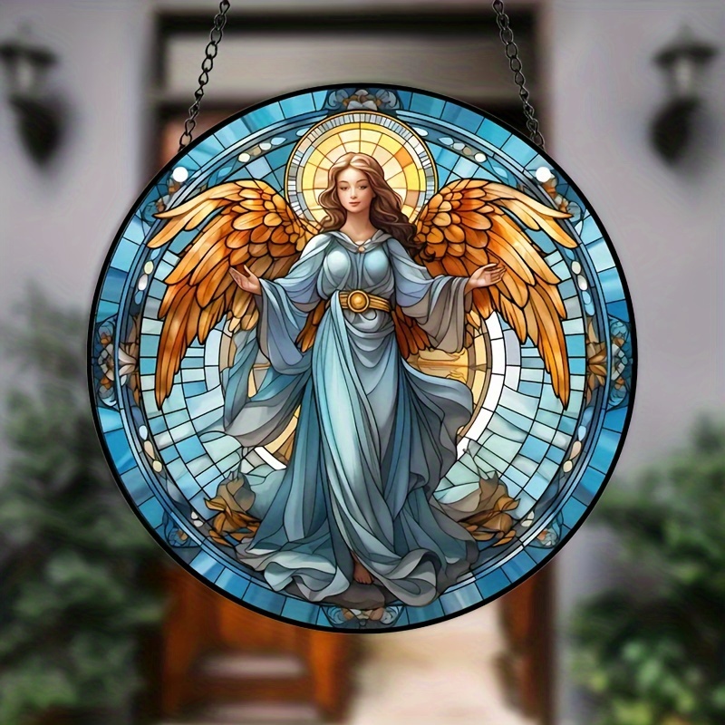 1pc, Acrylic Christian Jesus Virgin Mary Pattern Pendant Premium Mysterious  Home Decor Window Hanging Sun Catcher, Door Window Decoration Pendant, Art