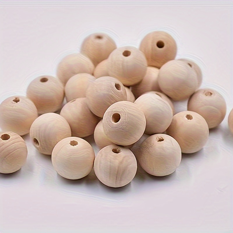 50pcs Natural Half Wooden Beads Unfinished Split Round Wood Balls For Craft  Paint Kids Arts Make