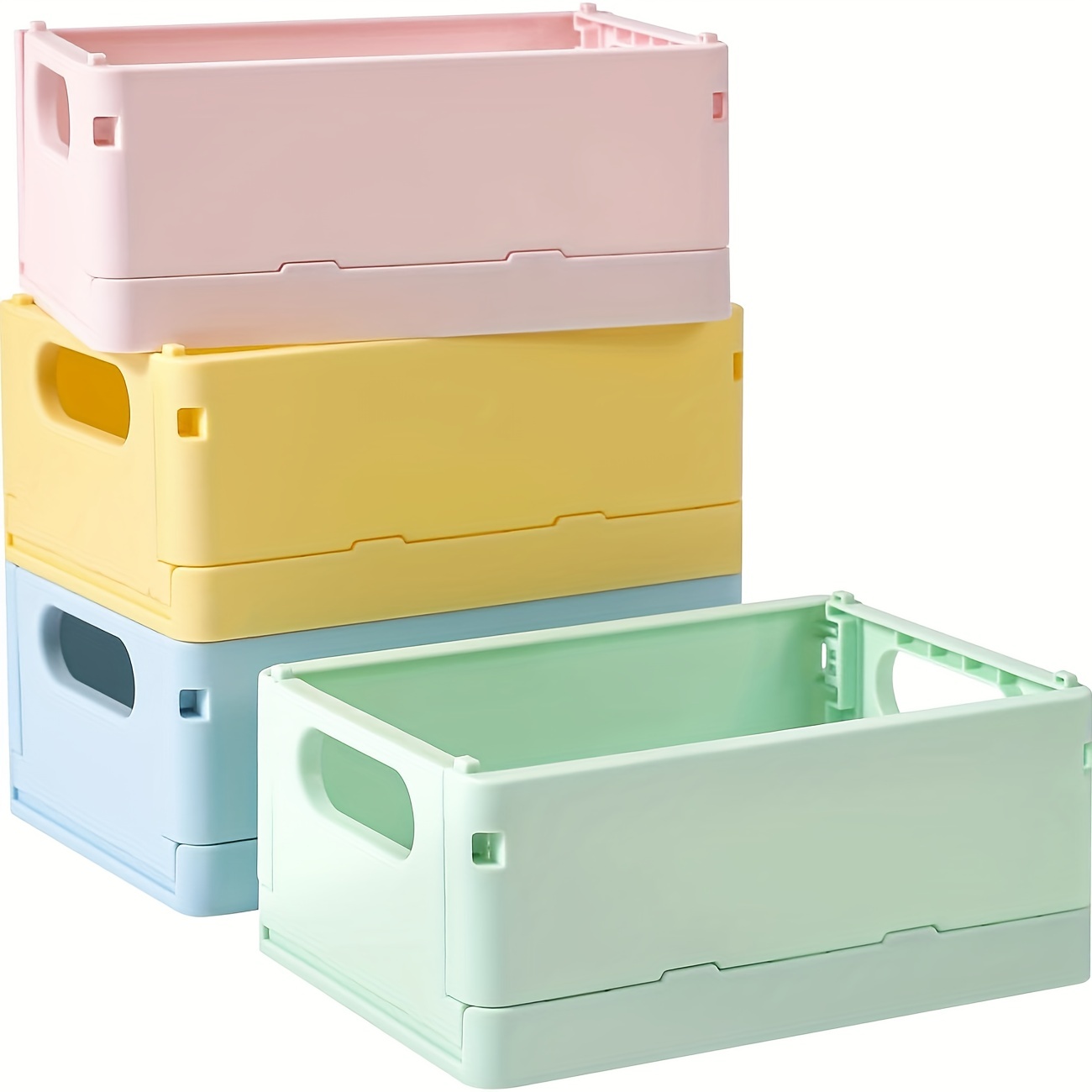 Mini Storage Crates Organizer Collapsible Plastic Storage - Temu Italy