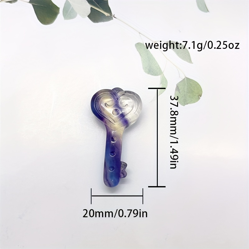 Rainbow Fluorite Crafts Key Carving for Home Decoration