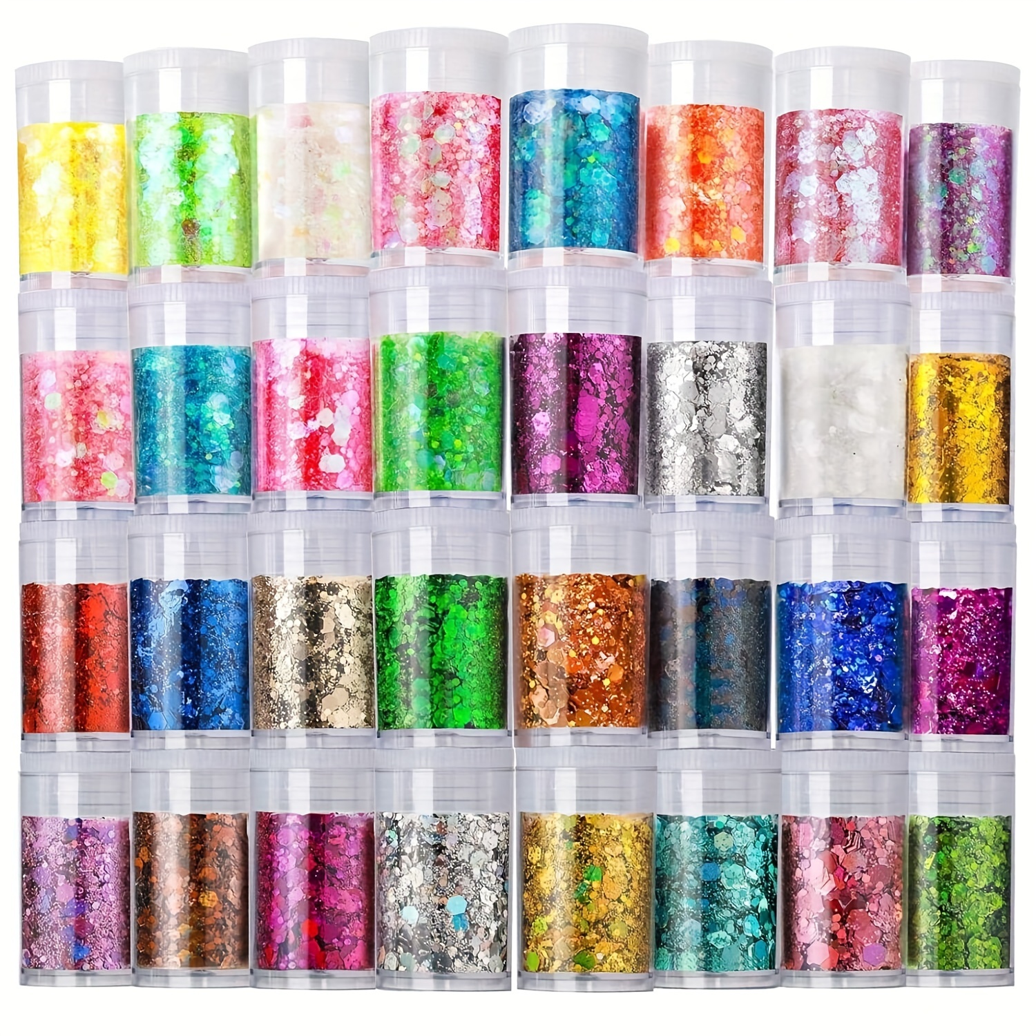 80 Colors Ultra Fine Glitter for Crafts, Resin, Nails, Epoxy, Slime (5  Grams Per Packet)