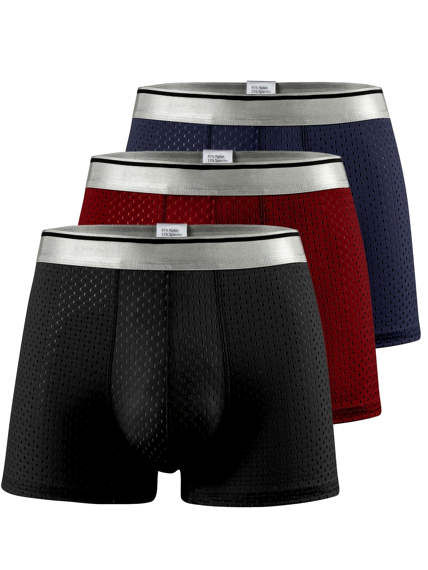 Men Trunks Loose Silky Satin Boxer Shorts Side Split Lounge