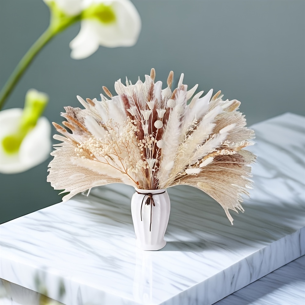 Pampas Grass Natural Dried Flowers Bouquet Wedding - Temu