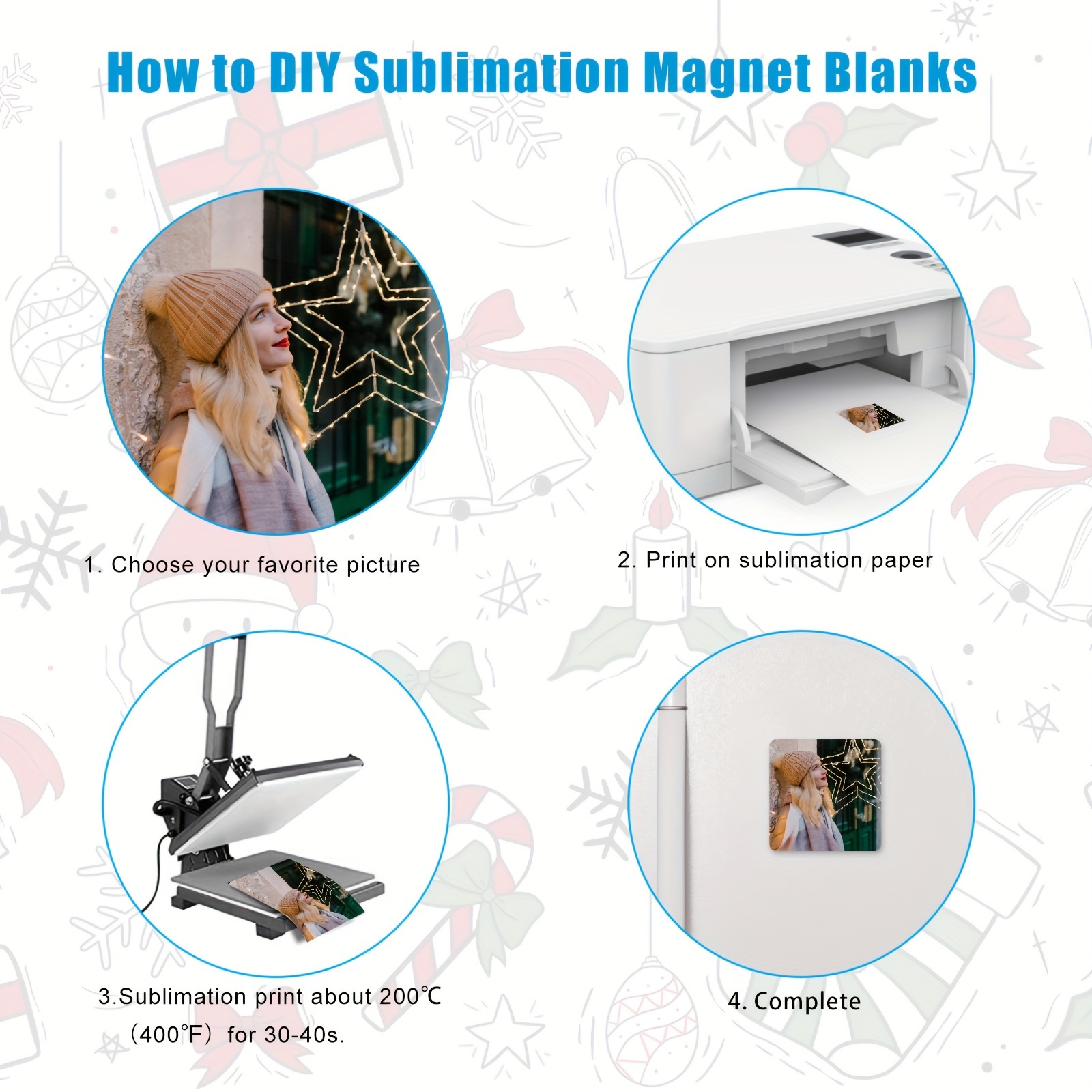 10pcs Sublimation Magnet Blanks, Sublimation Blank Refrigerator Magnets,  Fridge Magnet For Kitchen Office Decorative, 2.17x2.17 inch (Octagonal)
