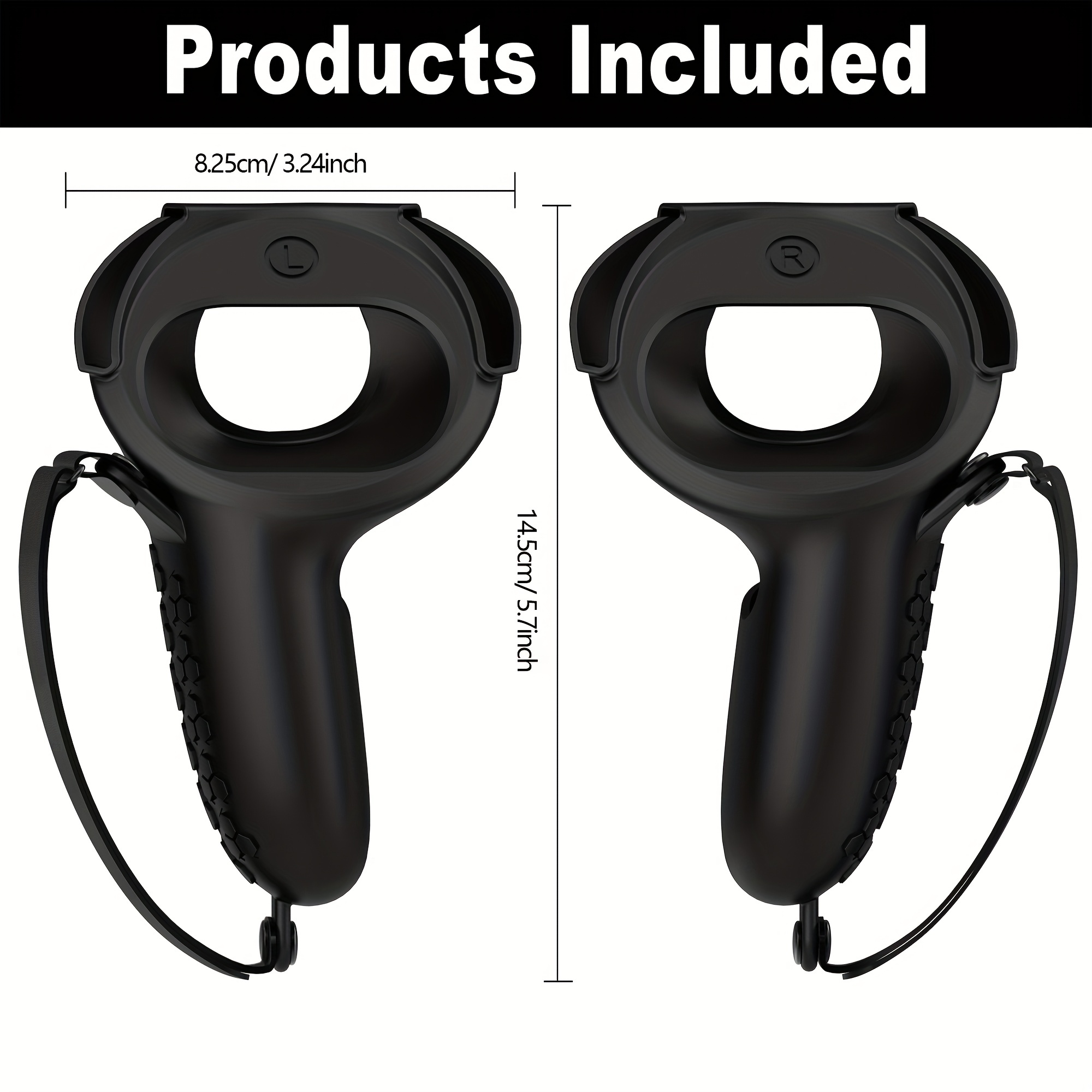 controller grip compatible with quest 2 soft non slip silicone case with adjustable leather knuckle straps vr gaming for quest 2 accessories for quest 2 touch controllers black 1 pair