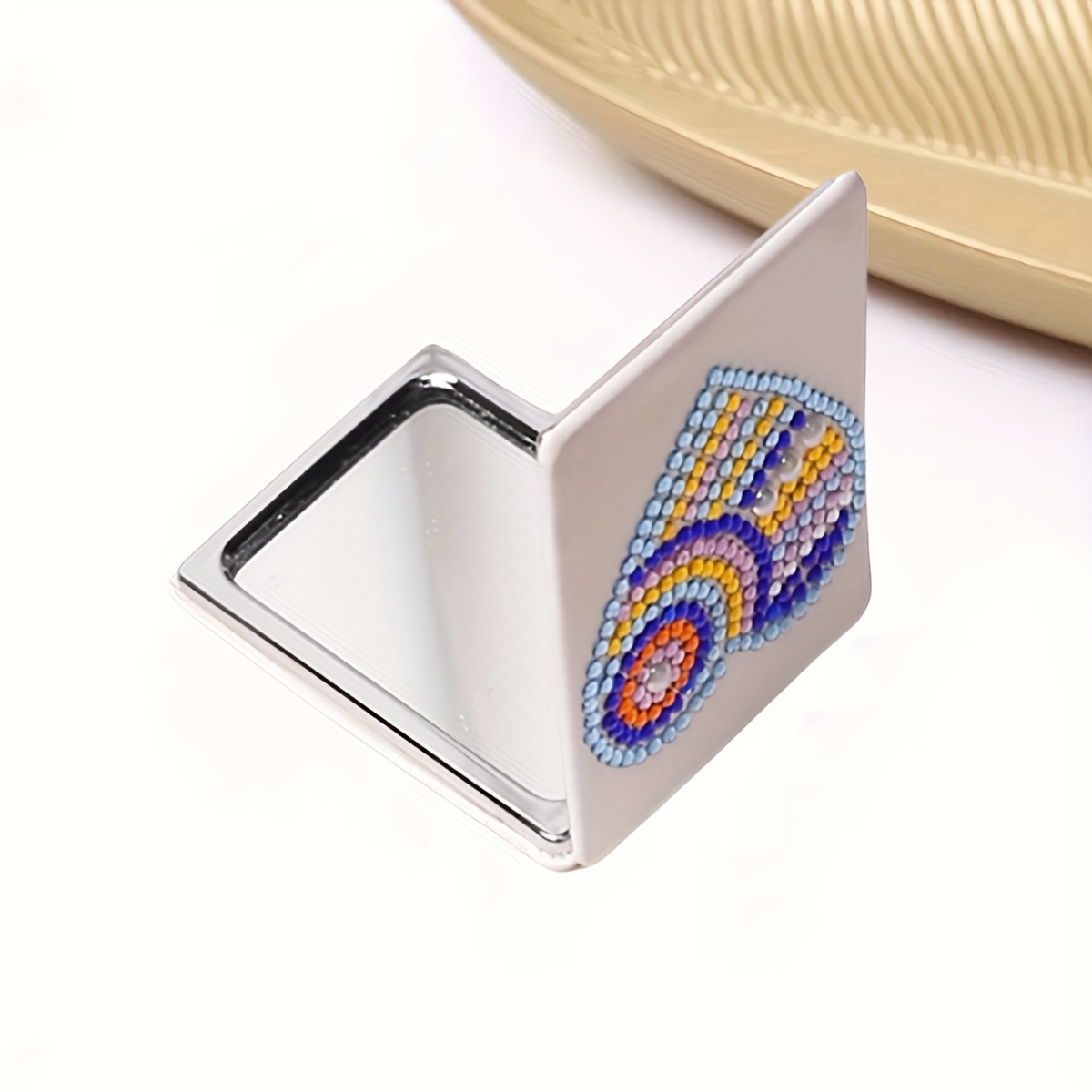 Diamond Painted Portable Rectangular Small Mirrors Suitable For