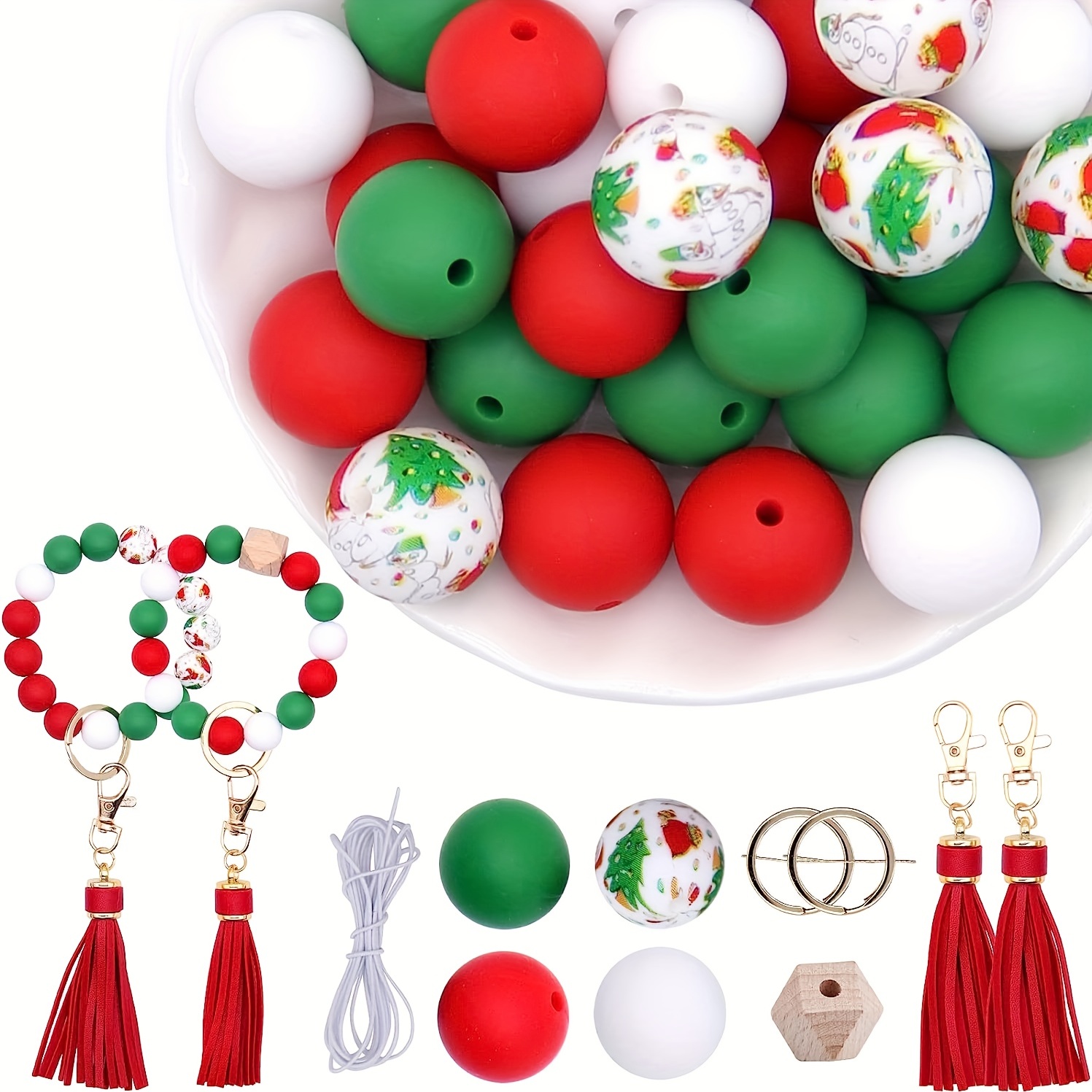 Silicone Beads Set For Diy Jewelry Necklace Making Circular - Temu