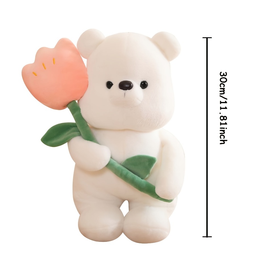 Oso Peluche Blanco 30cm – Flores y Detalles