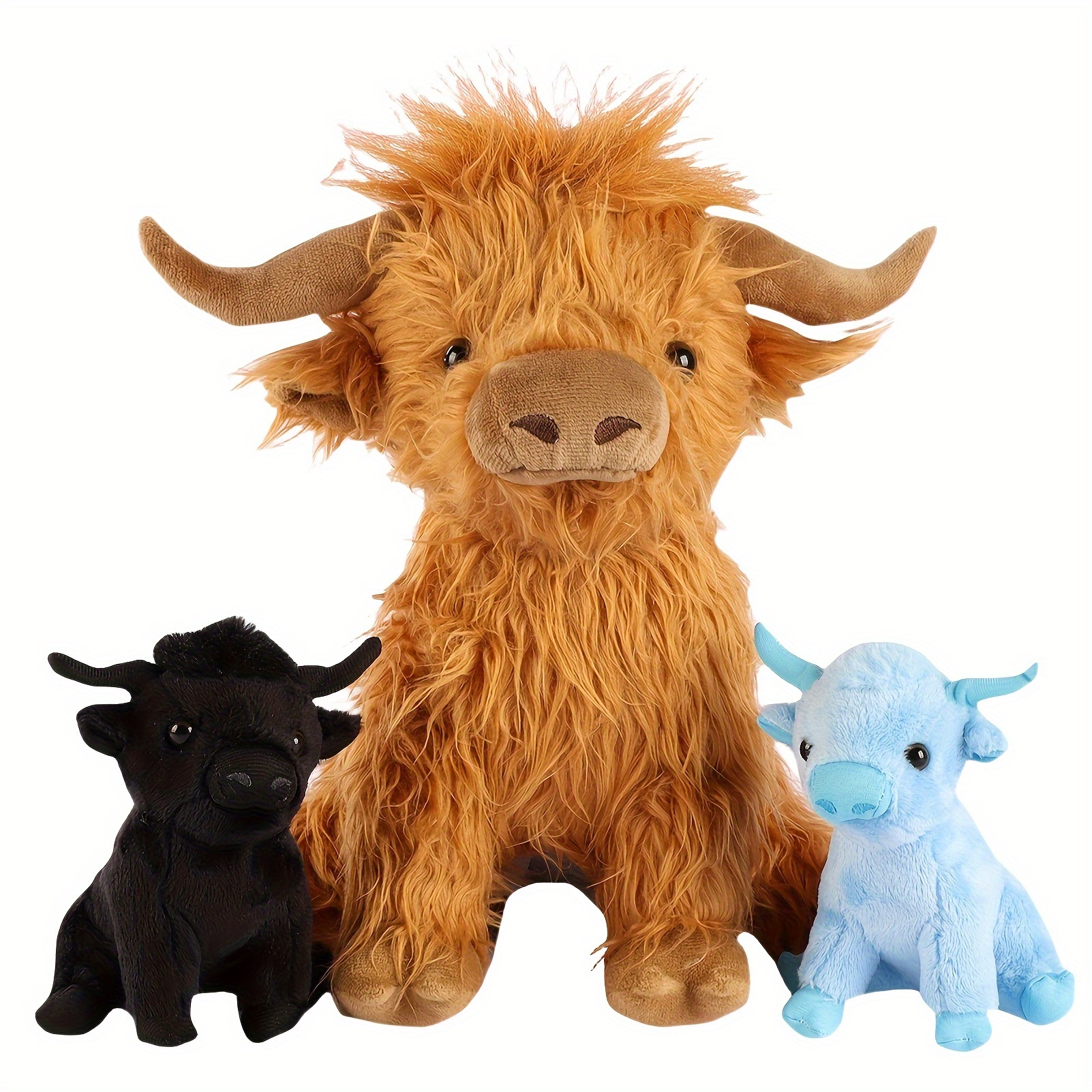 Simulation Highland Cow Plush Toy Soft Stuffed Animal Doll - Temu