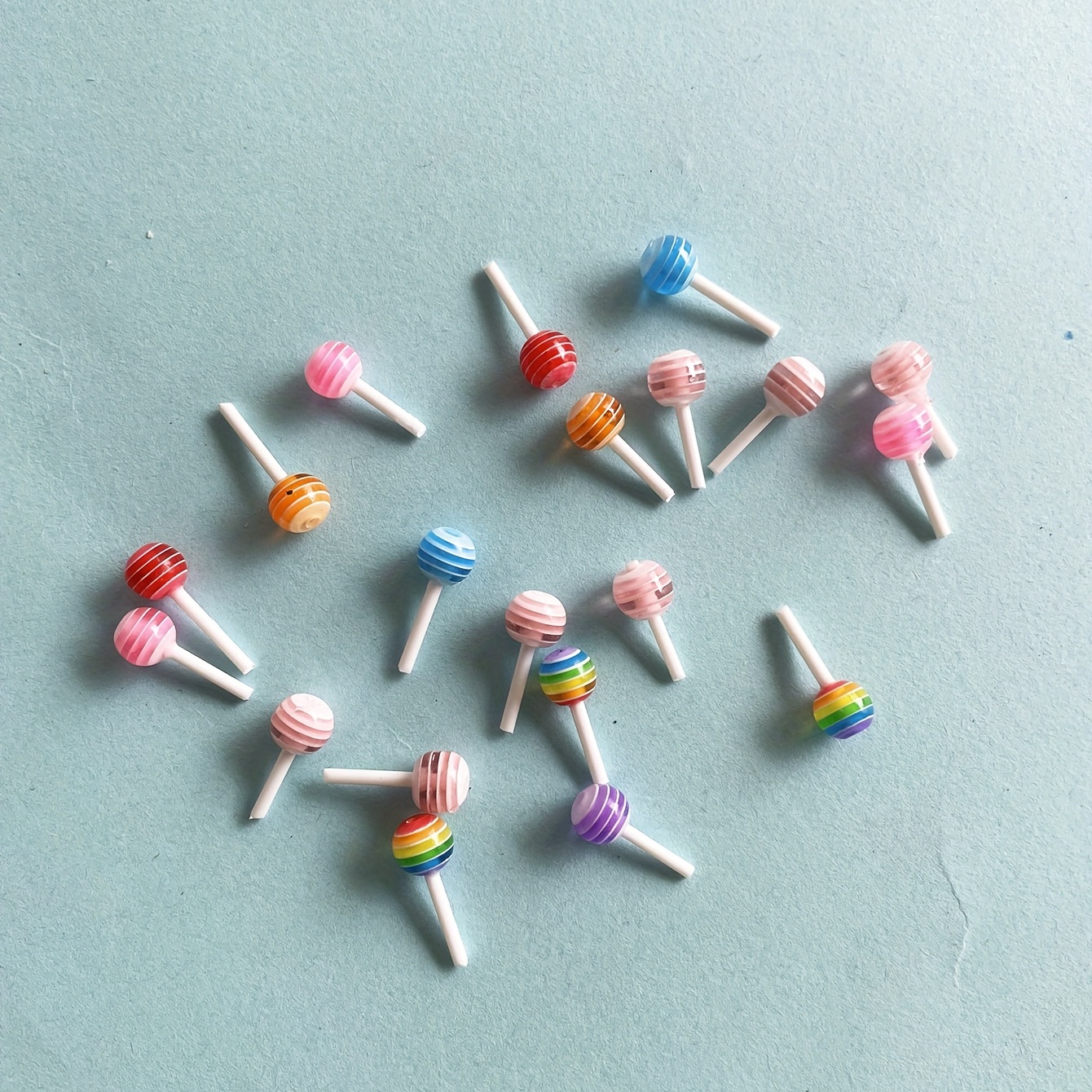 PAGOW 100pcs Lollipop Candy Nail Art Charm Cute 3D Acrylic Decoration DIY  Mini Designs Sugar Kawaii Colorful Accessories Sweet Love Craft Manicure