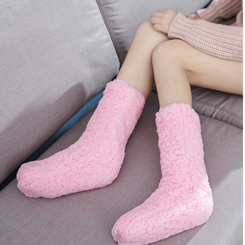 Fuzzy Non slip Plush Slipper Socks Winter Warm Fluffy Soft - Temu Canada