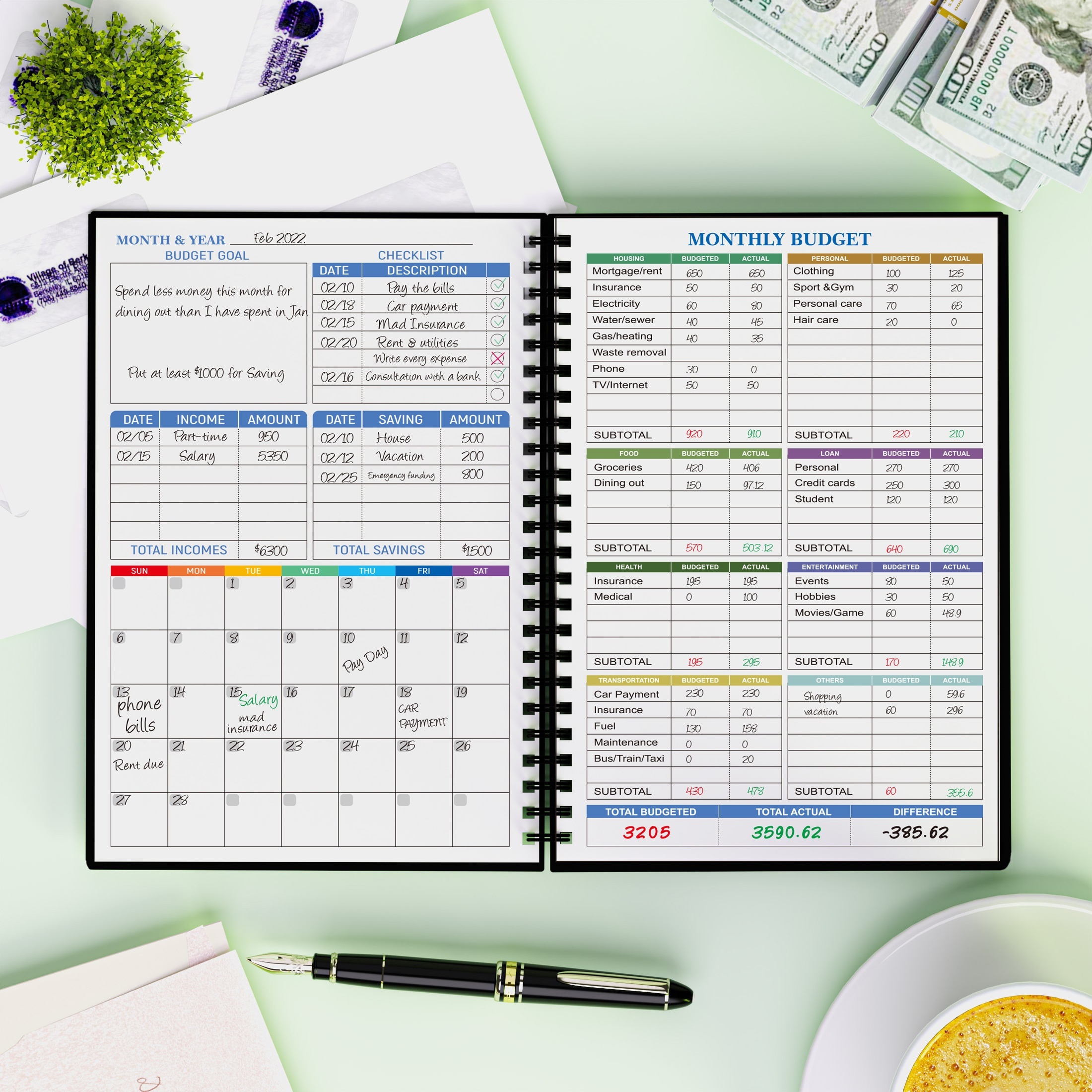 Budget Book - Expense Tracker Notebook. Monthly Budgeting Organizer,  Finance Logbook & Accounts Book to Take Control of Your Money. Undated Bill  Tracker, Start Anytime. A5 Size