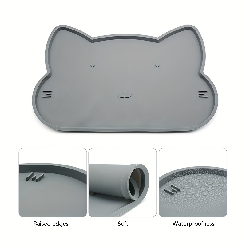 Cat Head Shaped Dog Feeding Mat Silicone Pet Food Mat For - Temu