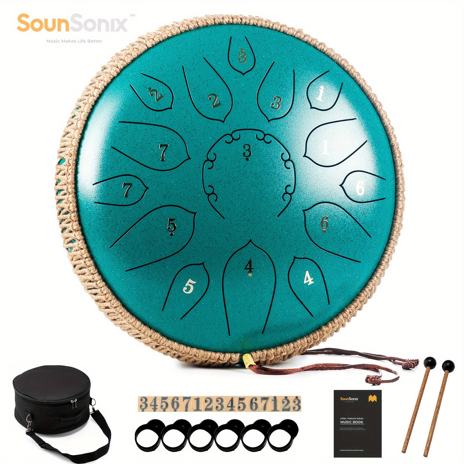 Steel Tongue Drum Panda Drum,12 Inch 13 Note Tank drum percussion  instrument,C Key Handpan Drum with Drum Mallets Carry Bag,Beautifully  Designed and