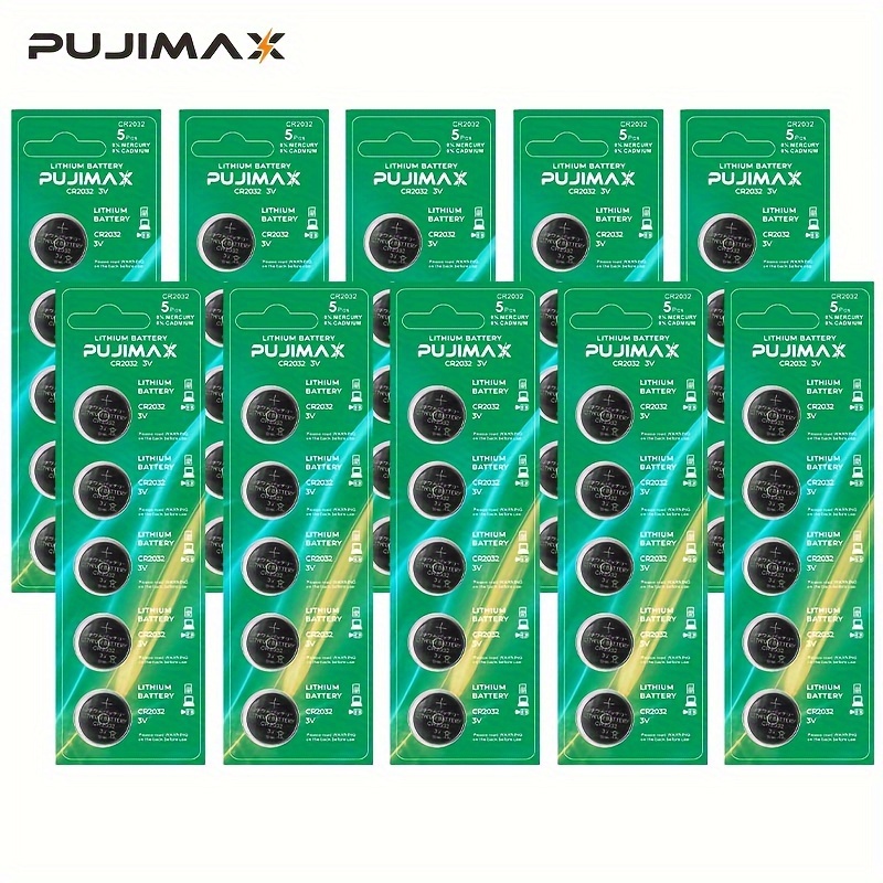Pujimax Cr2032/dl2032/ecr2032/br2032 3v Button Battery Large - Temu
