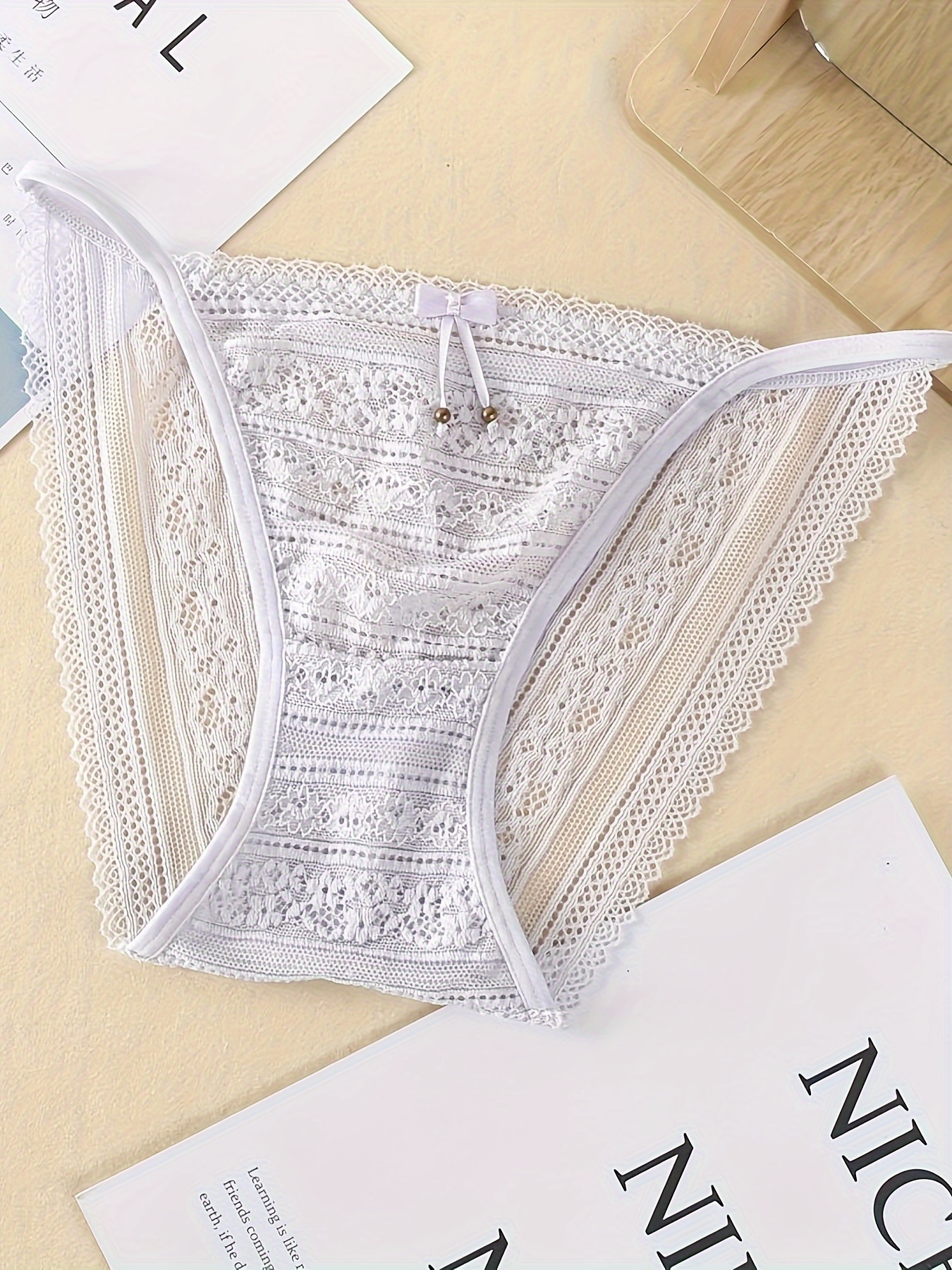 Seamless Lace Briefs Comfy Breathable Stretchy Intimates - Temu