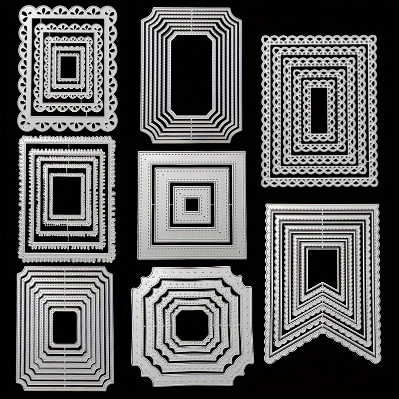 Julyarts Rectangle Square Circle Stencils For Card Making Die Cuts