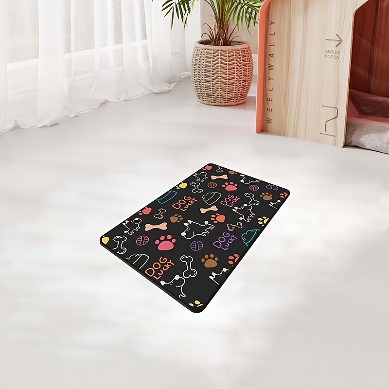 Paw Print Pet Feeding Mat For Dogs, Absorbent Quick Dry Dog Bowl Mat With  Non-slip Rubber Backing, Easy To Clean No Stain Dog Placemat - Temu