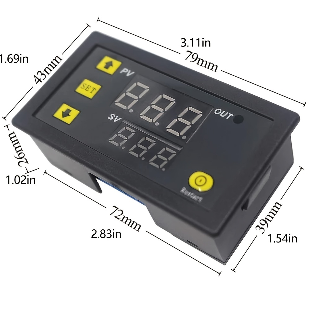 Greluma 1 x W3230 AC 110V-220V Digital Temperature Controller, 20A Digital  Display Thermostat Control Switch with NTC 10K Sensor Probe : :  Home & Kitchen