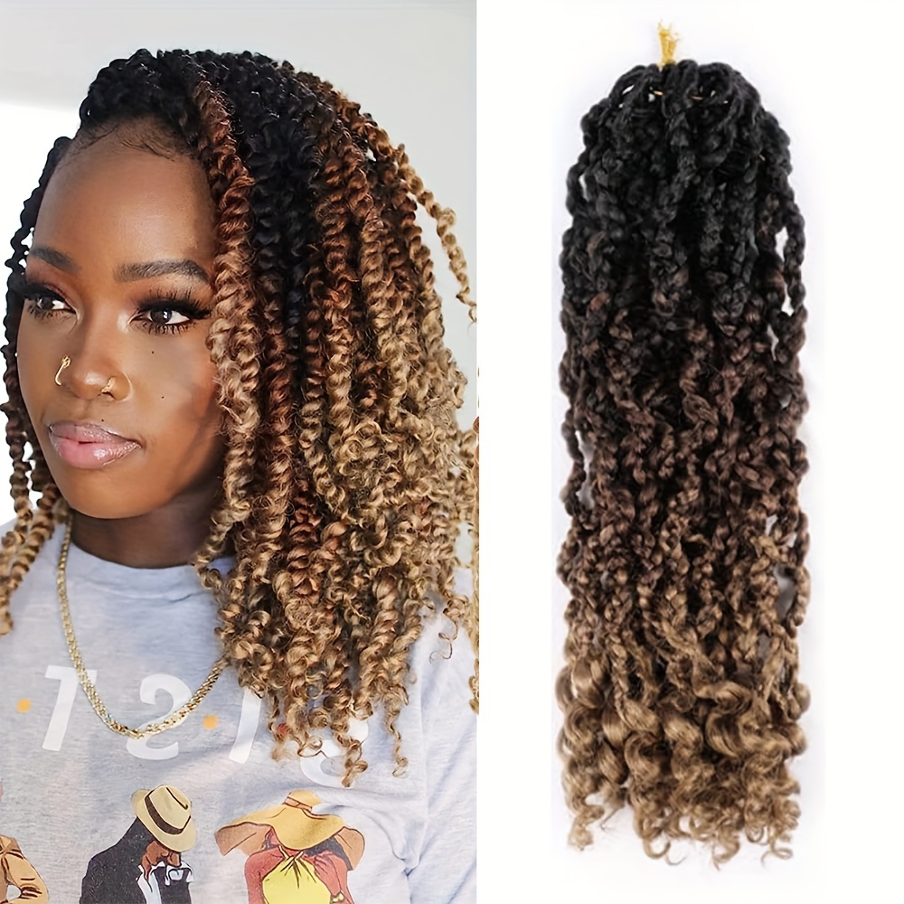  French Curl Crochet Braids 14 Inch 6 Packs Goddess Box Braids  Crochet Hair Pre Looped French Curly Braiding Hair Crochet Box Braids With  Curly Wavy Ends Synthetic Hair Extensions (#1B/30) 