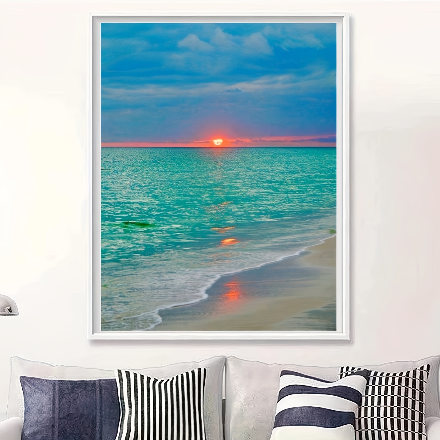 Beach Sunset Sunset Scenery Full Diamond Painting Kit 5d - Temu