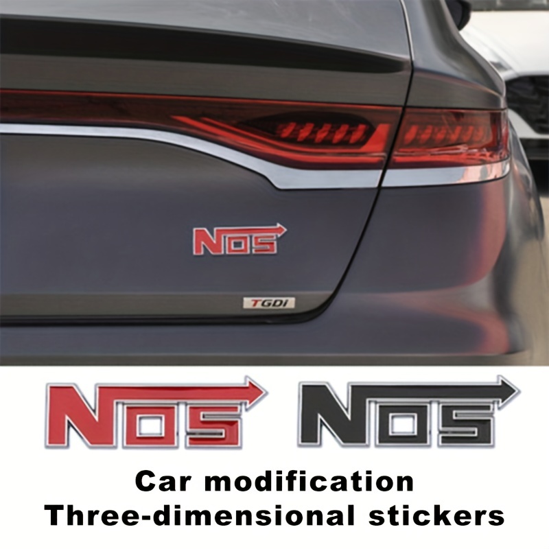 

1pc Nos Three-dimensional Car Sticker, Waterproof And Sun-resistant Wear-resistant Creative Sticker, Modified Car Decoration Sticker