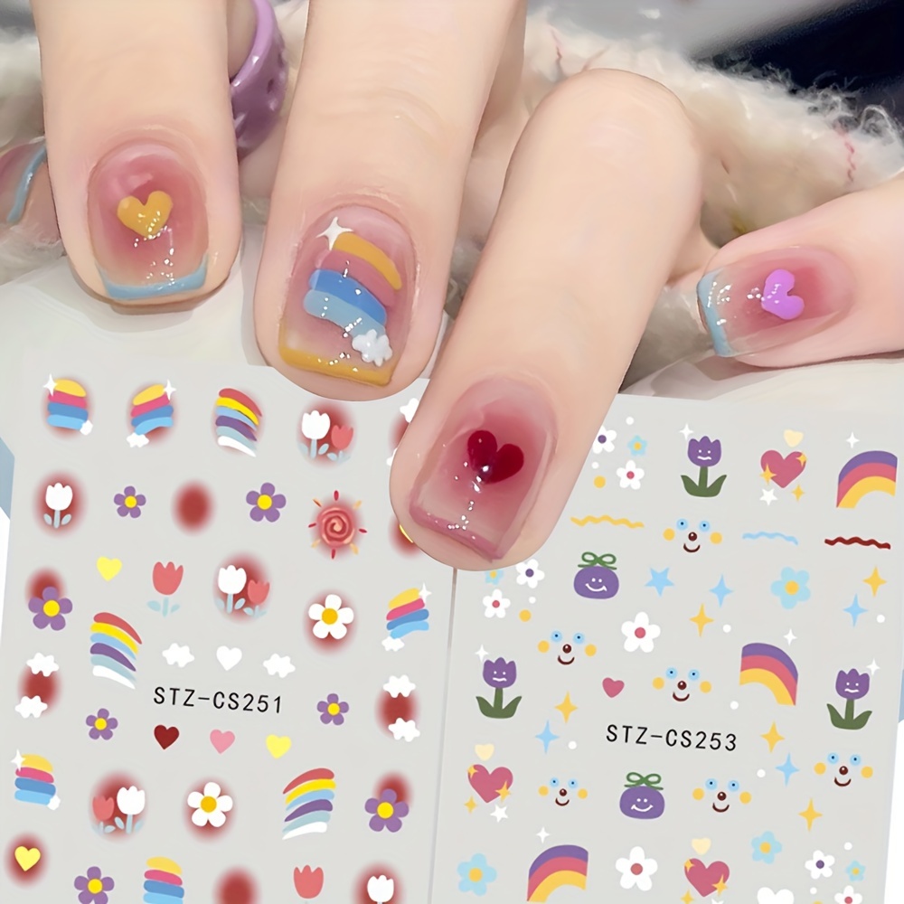 6Pcs Cute Cartoon Nail Sticker 3D Anime Persona Princess Self Adhesive Nail  Design for Kids Nail Art Decals Kawaii Princess Nail Stickers for Girls