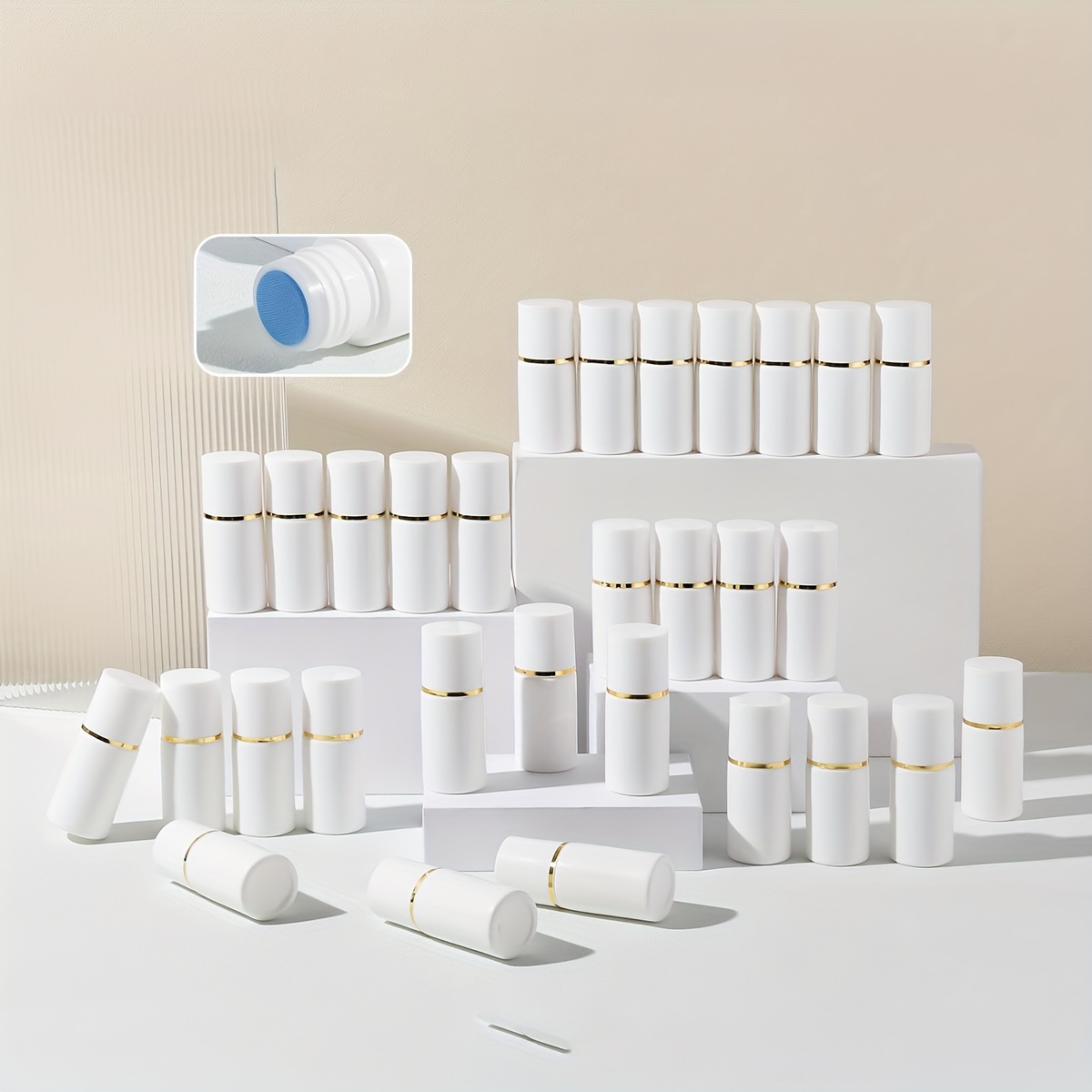 Flacon roll on 50ml vide blanc en plastique, qualité alimentaire