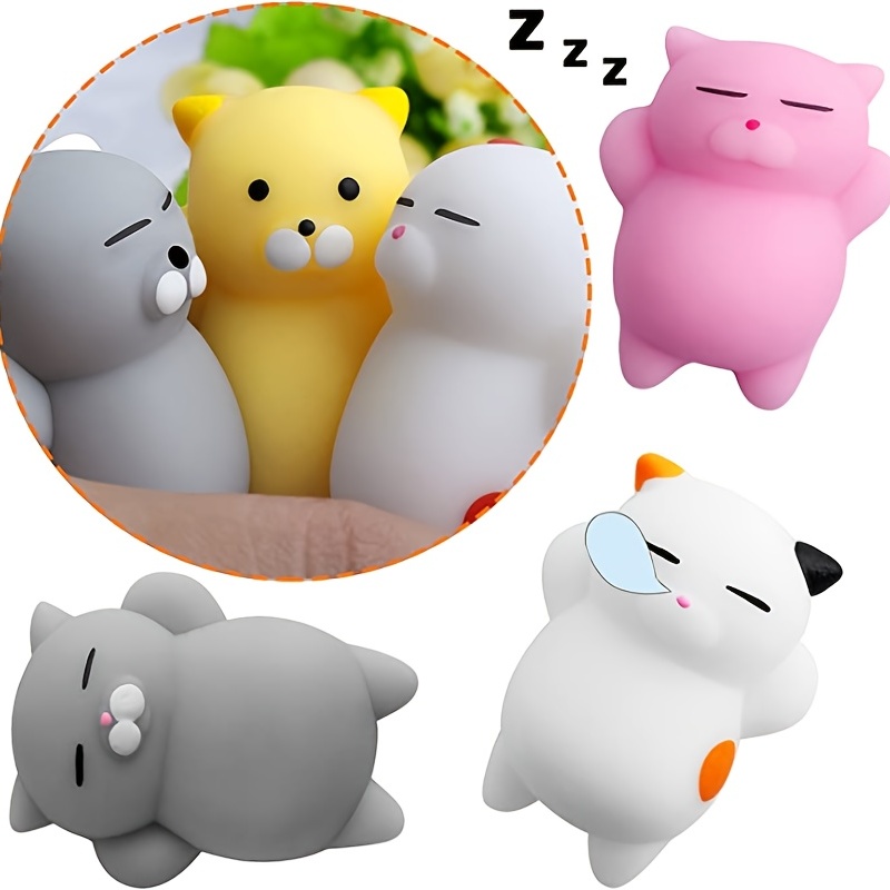 Toys Squishy Cat Set Soft Cute Kitties Top Stress Relief Toy - Temu