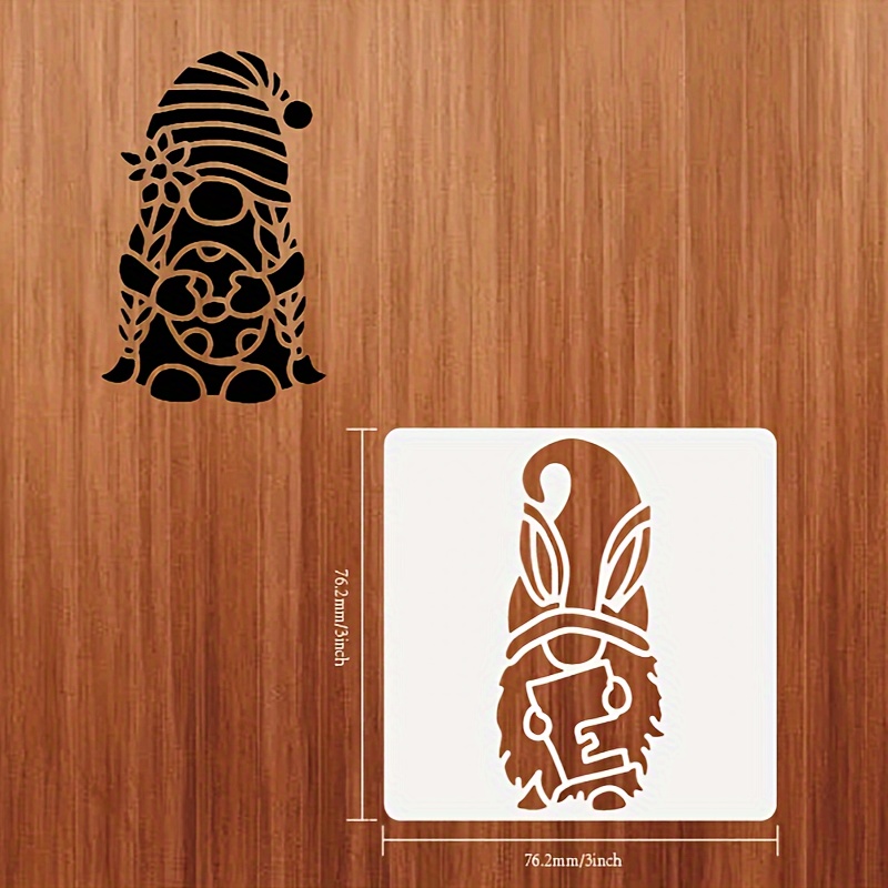 9 Pcs Easter Stencils for Painting on Wood Reusable, Gnomes/Eggs/Bunny/He  is Risen/Happy Easter/Welcome Peeps Painting Stencils for Walls Crafts