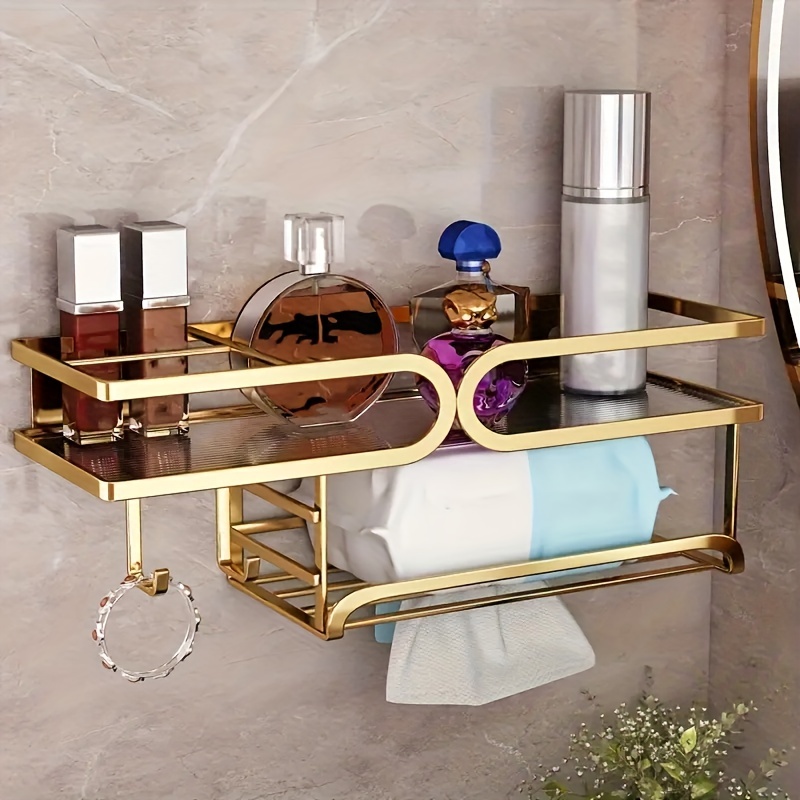 Luxury Punch-free Bathroom Shelves RustProof Aluminum Shower Caddy