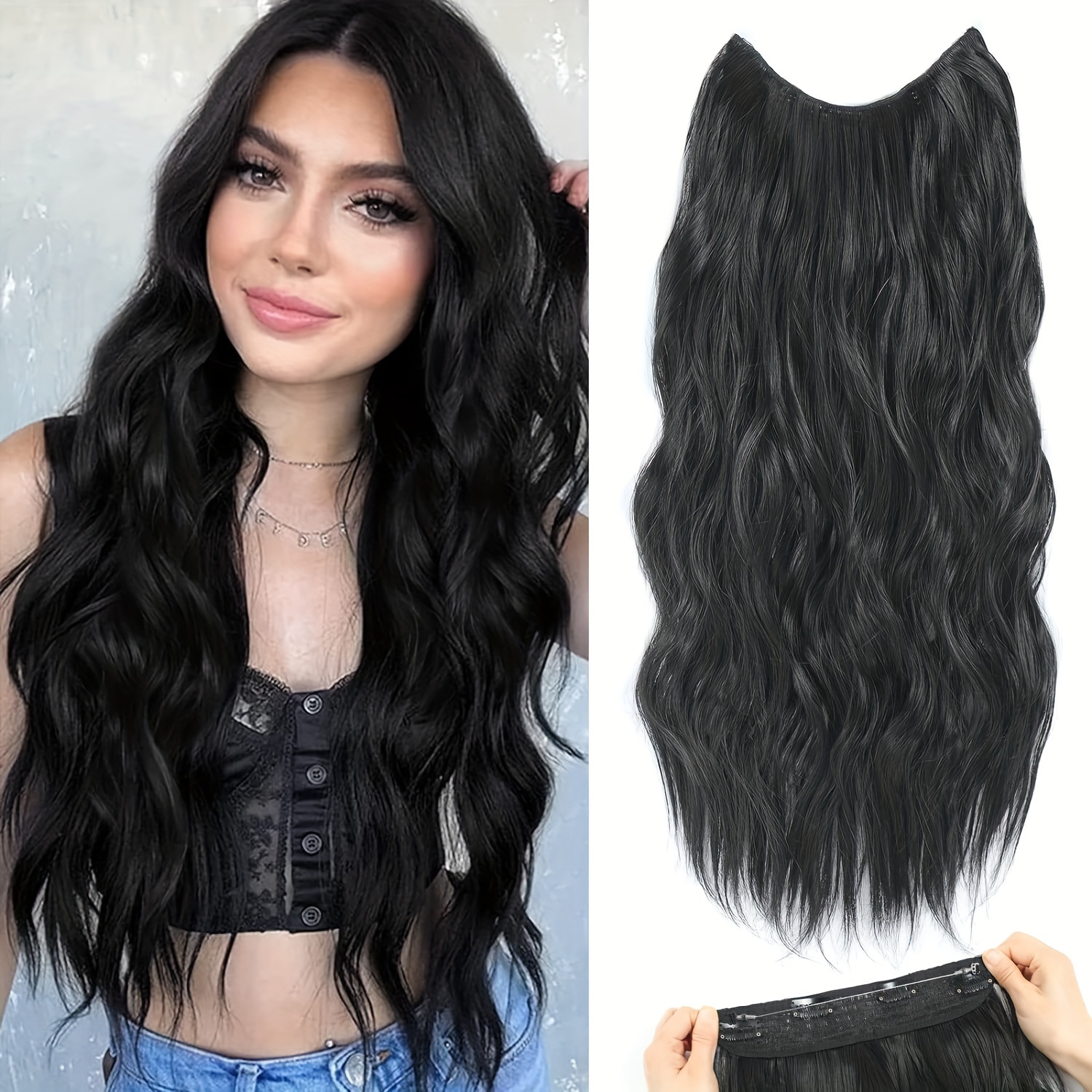 Halo Hair Extensions Invisible Wire Hair Extensions - Temu Canada