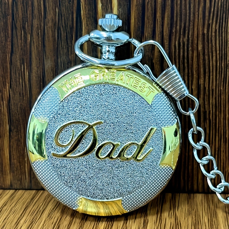 Buy Exquisite DAD Gift Pocket Watch Vintage Silver Quartz Waist Chain Watch