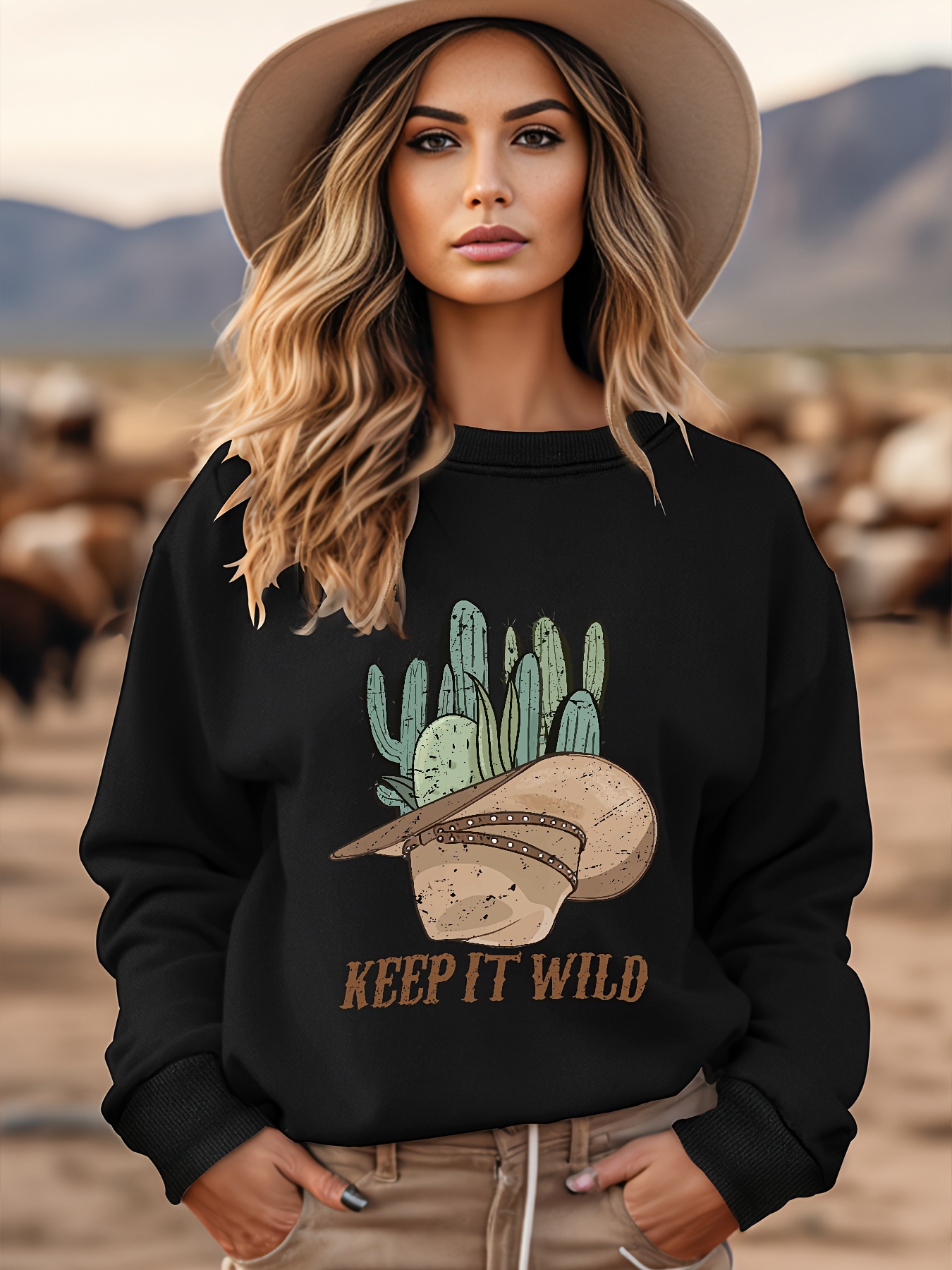Womens Long Sleeve Tops Western Aztec Sweatshirt Crewneck Cowgirl Clothes  Casual Loose Fit Tops Fashion Lightweight Tops Womens Clothing Cheap