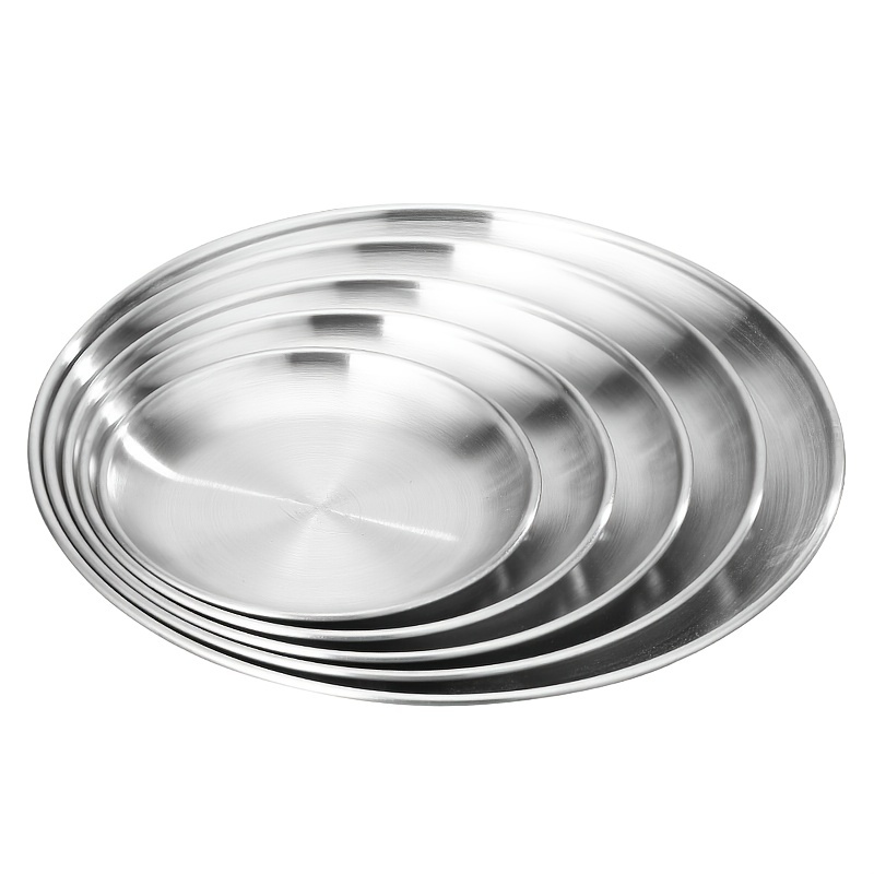 Round Serving Plate Stainless Steel Round Tray Platter Temu