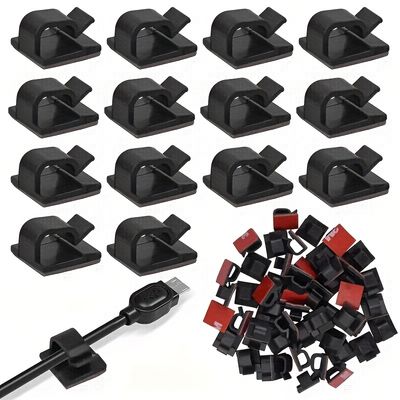 20pcs cable clips wire clips self adhesive cable management clip holder black white cable manager