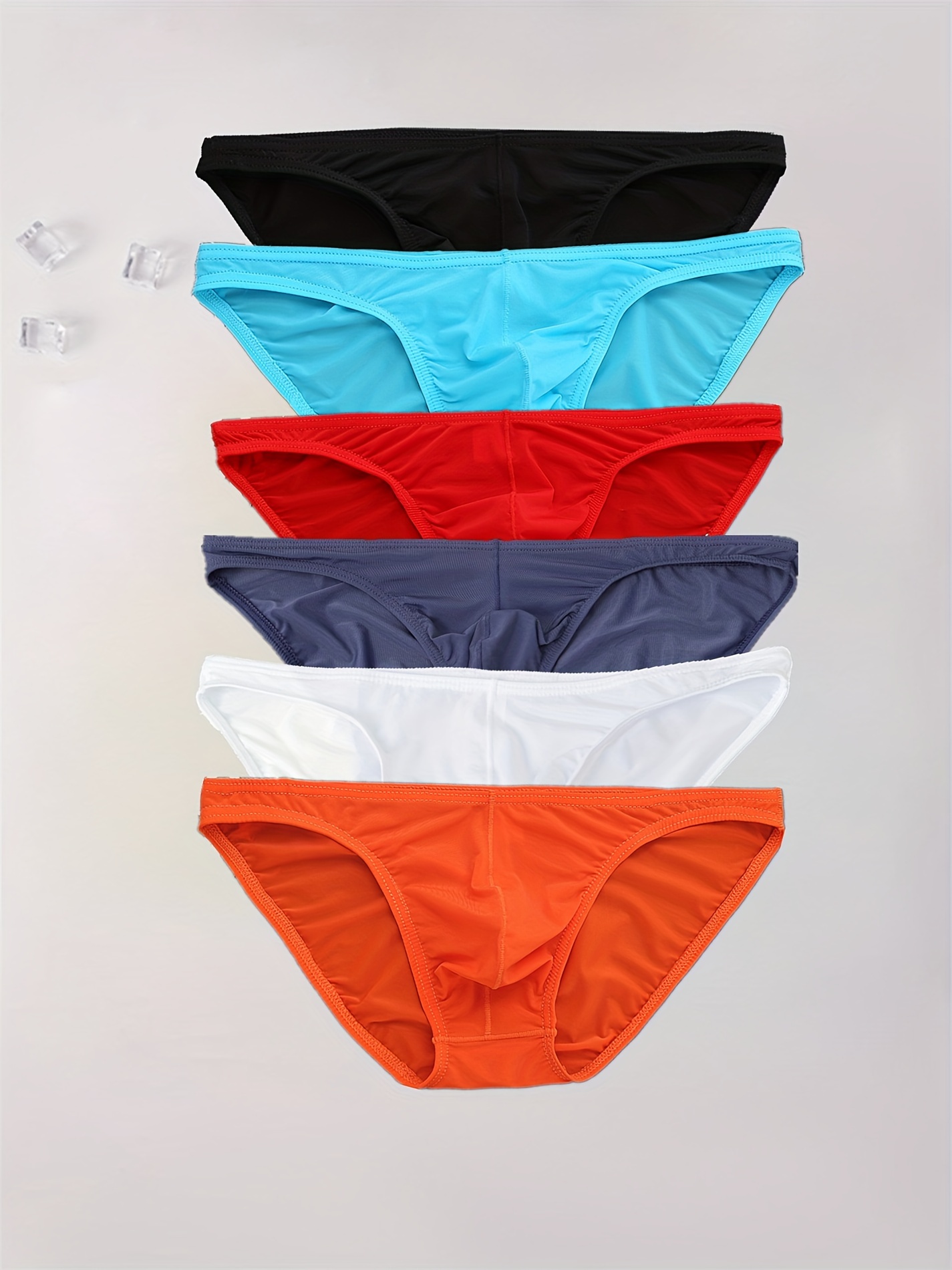 Men's Thongs Fitness Letter Thin Panties Ice Silk Low Waist G-String  Underwear ♡