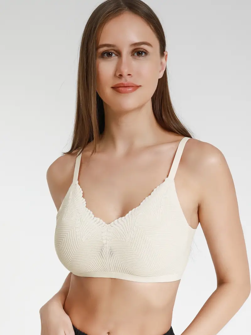 LBECLEY Womens Lingerie Womens Bras Comfortable No Wire Womens Comfort Lace  Bra Padded Wireless Bra with Soft Foam Cups Push Up Bras for Women Black