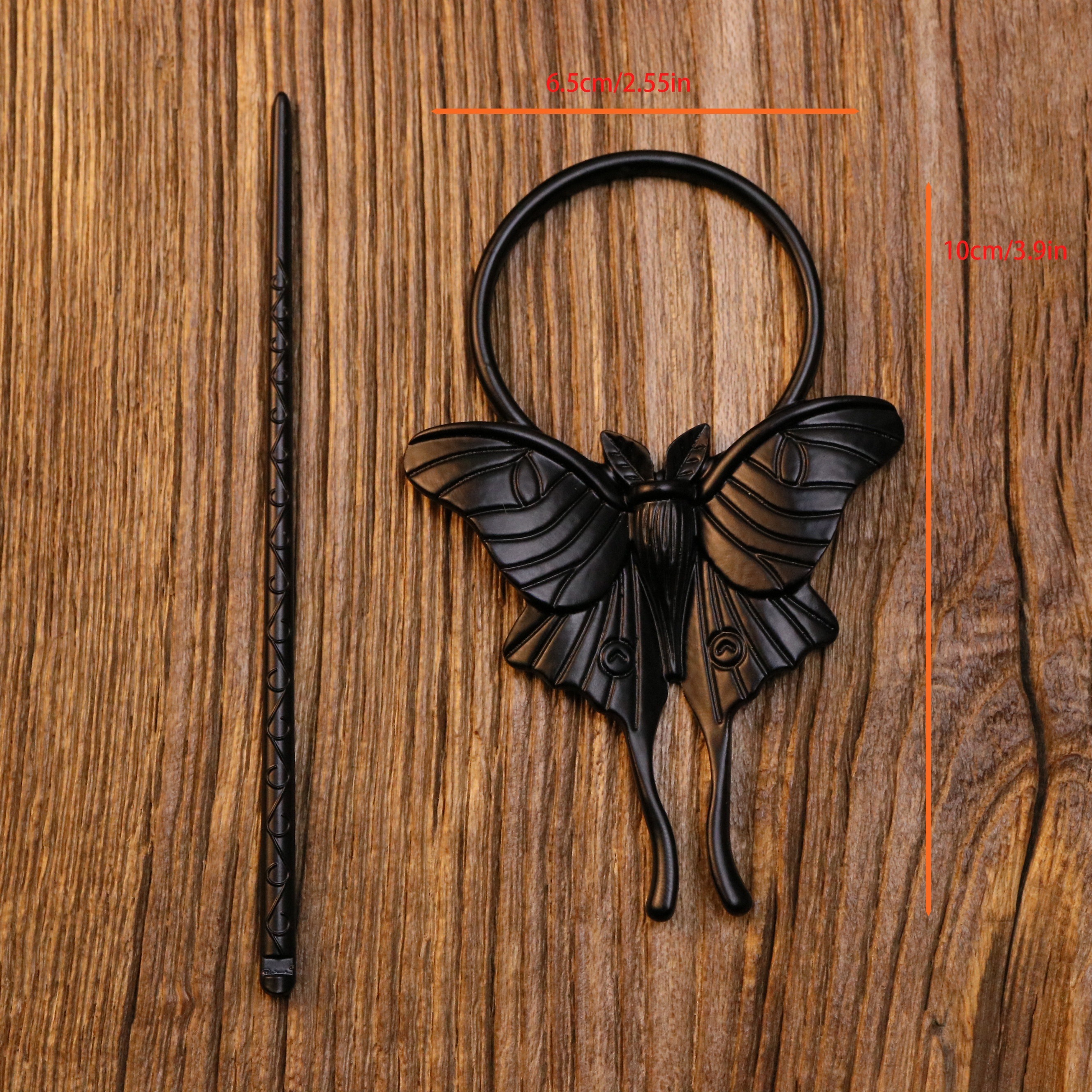 Black Raven Metal Hairpin, Goth Hair Wear, Gothic Accessory