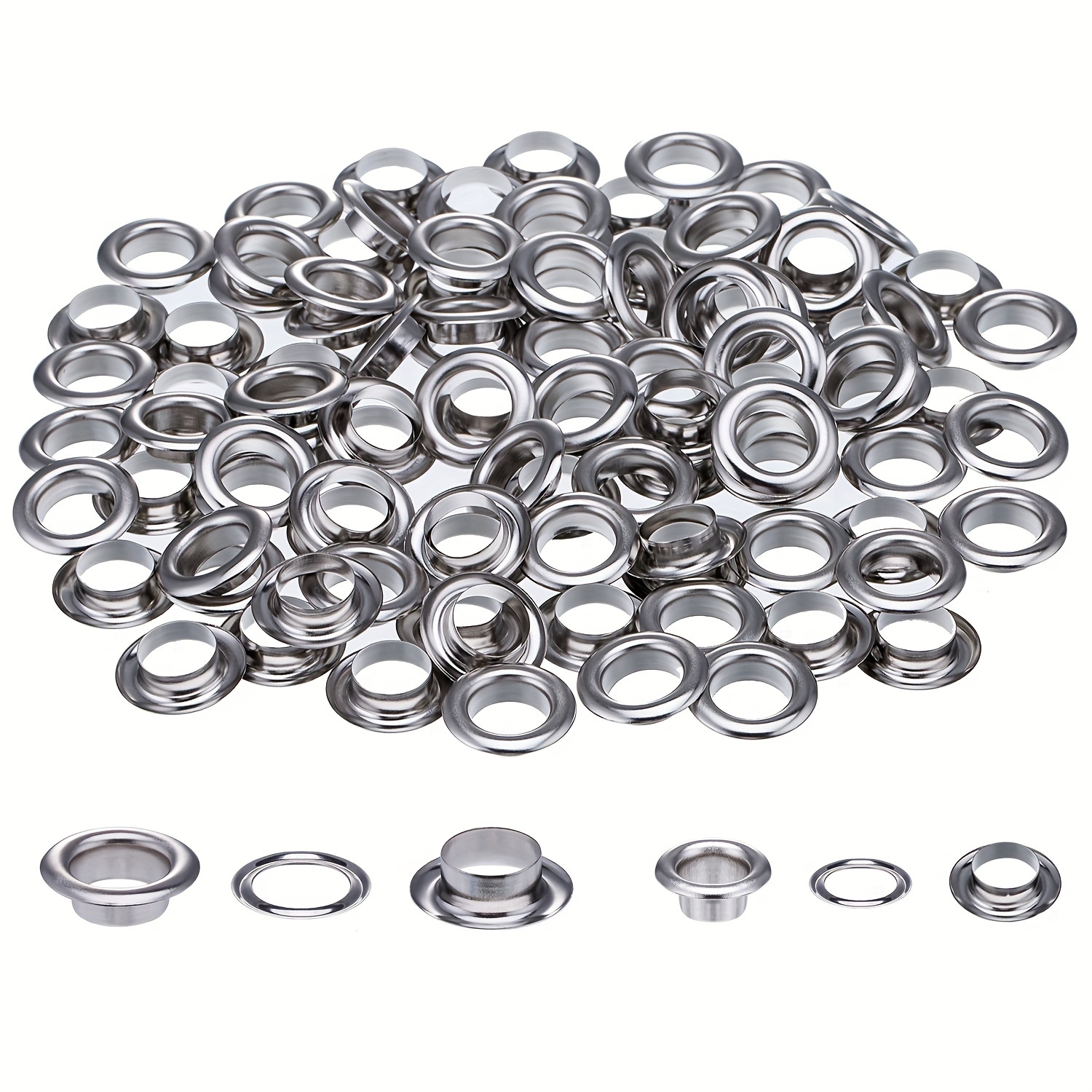 120pcs Grommet Kit With 3pcs Grommet Punch Tool, Grommet Eyelets Metal  Eyelets, Tarpaulin Repair Kit Eyelet Set For Craft Making, Repair And  Decoratio