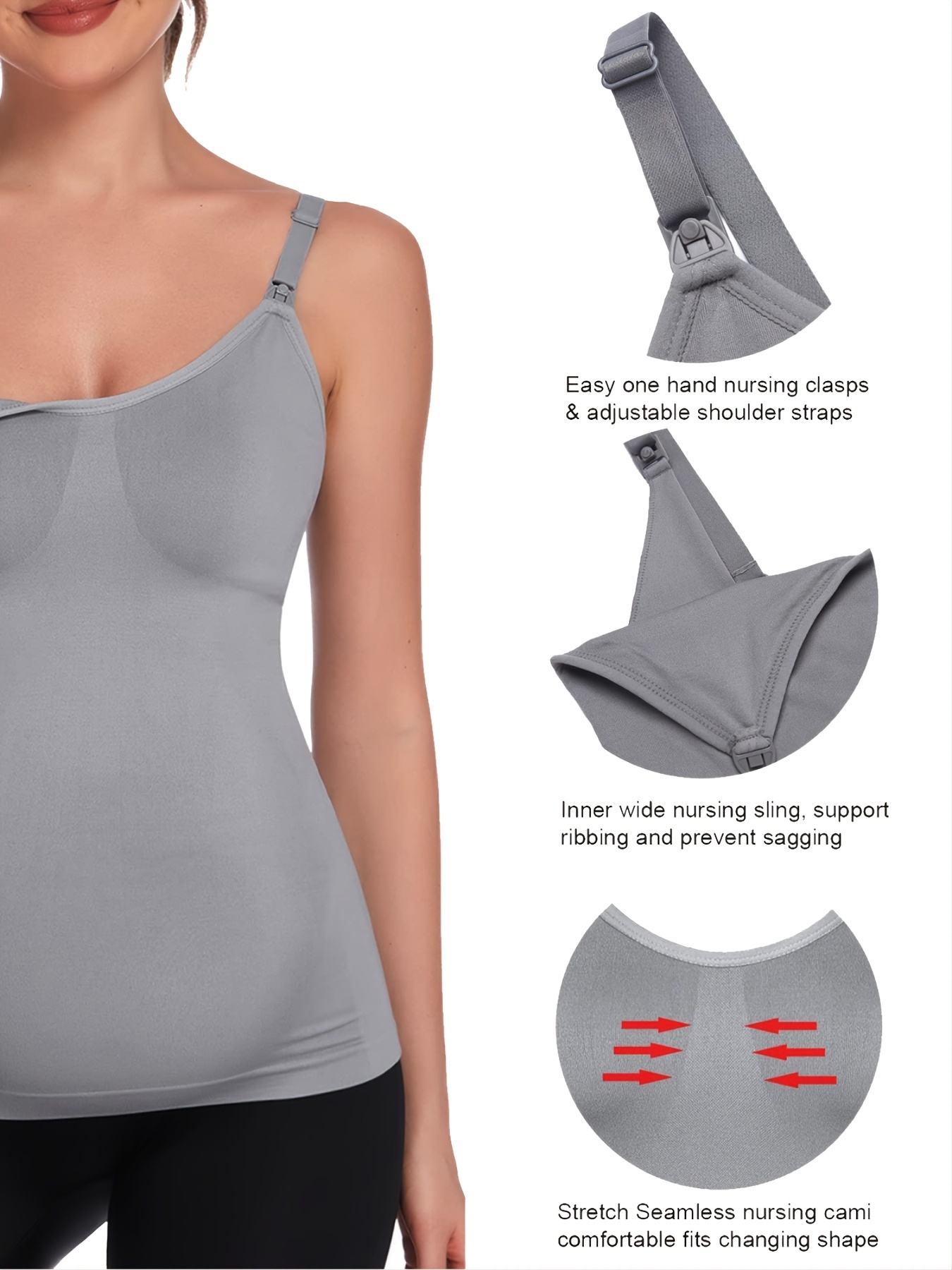 Under Control Nursing Cami Tank Tops for Breastfeeding Women