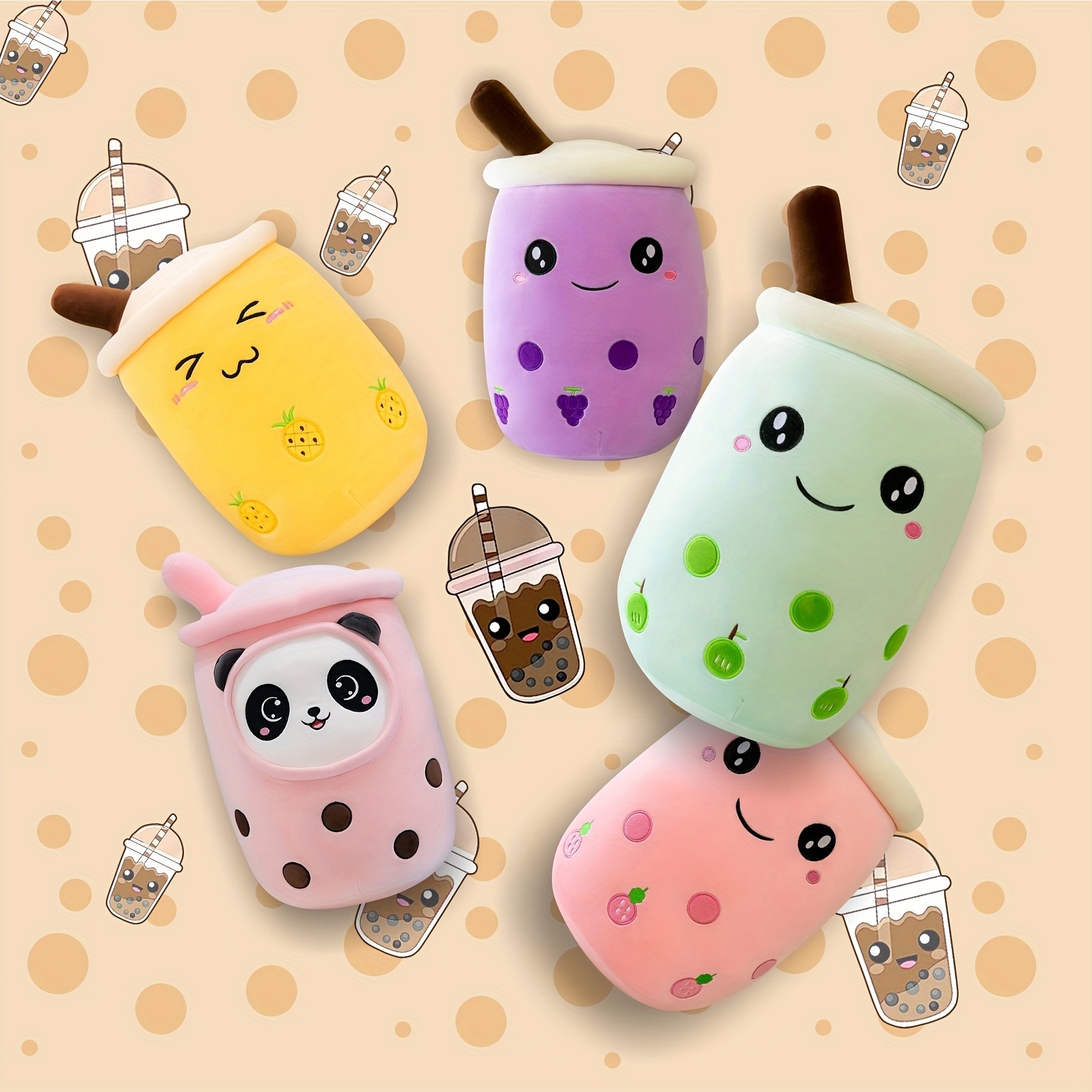 Cuddly Boba Bubble Tea Plush Pillow - A Perfect Gift For Kids And Girls!  Christmas、halloween、thanksgiving Day - Temu