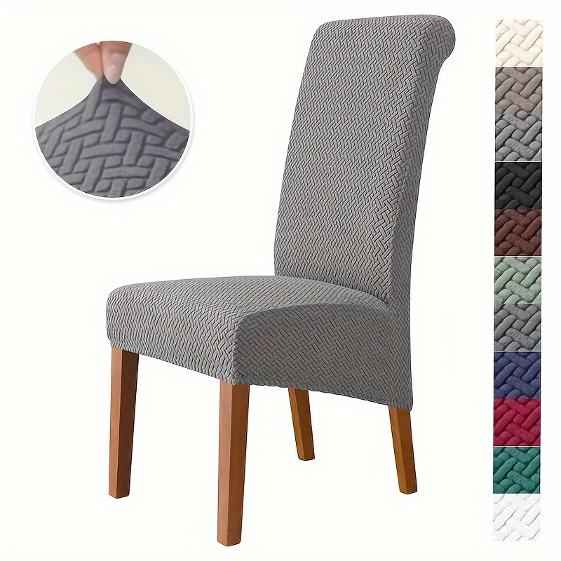 

2pcs/4pcs Jacquard High Back Dining Chair Cover Chair Slipcovers Furniture Protector For Dining Room Office Kitchen Home Decoration