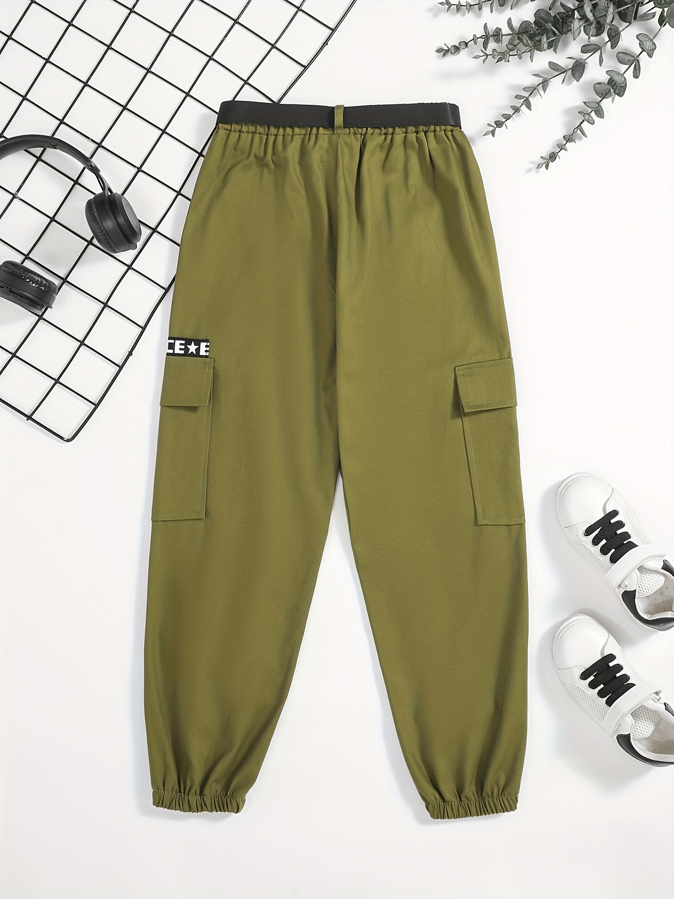 Boys Casual Trendy Cargo Pants A Belt Spring Summer Autumn - Temu