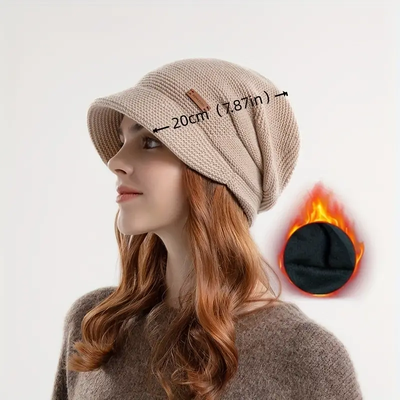 1 Pc Hiver Plus Polaire Tricoté Chapeau Empilé À La Mode En - Temu Belgium