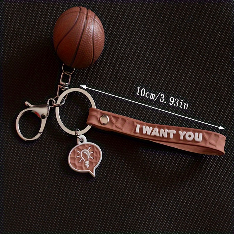 1pc Basketball Keychain for Men, Sports Style Key Ring, Sports Bag Accessory,Temu