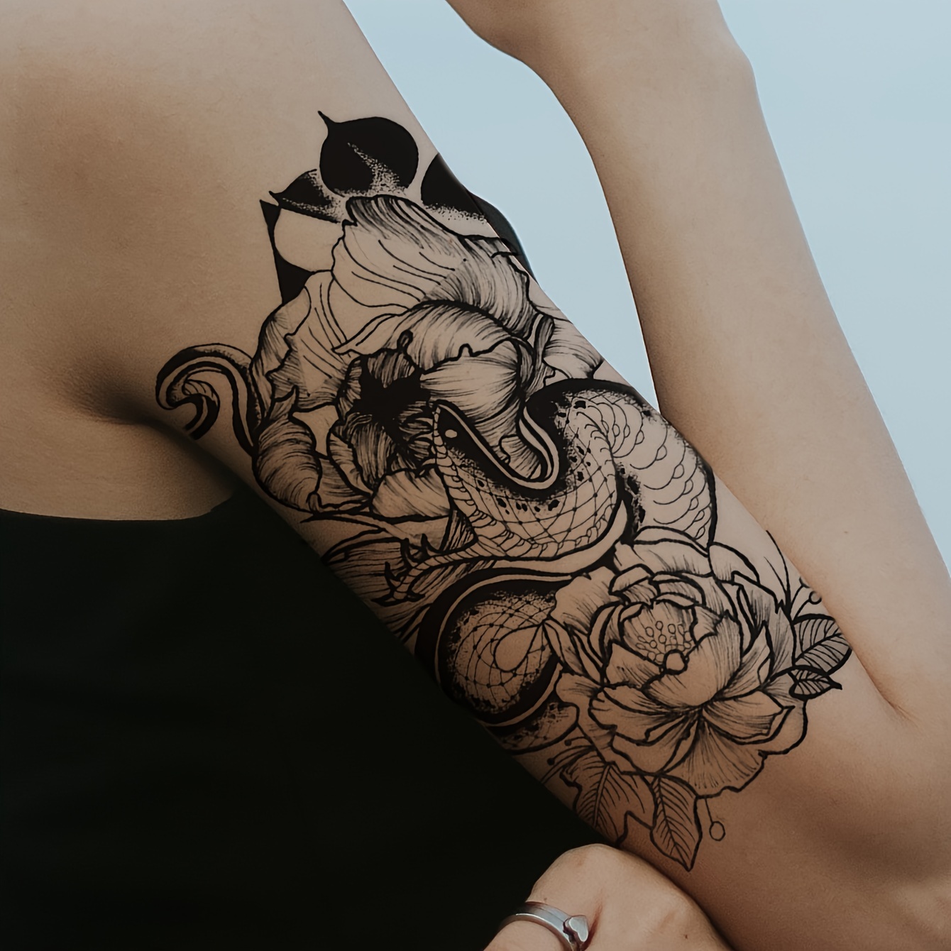 Kotbs 6 Sheets Full Arm Temporary Tattoo, Waterproof Extra Large Temporary  Tattoos For Women Men Adults Black Skull Rose Body Art Tattoo Sticker Fake  | Fruugo NO