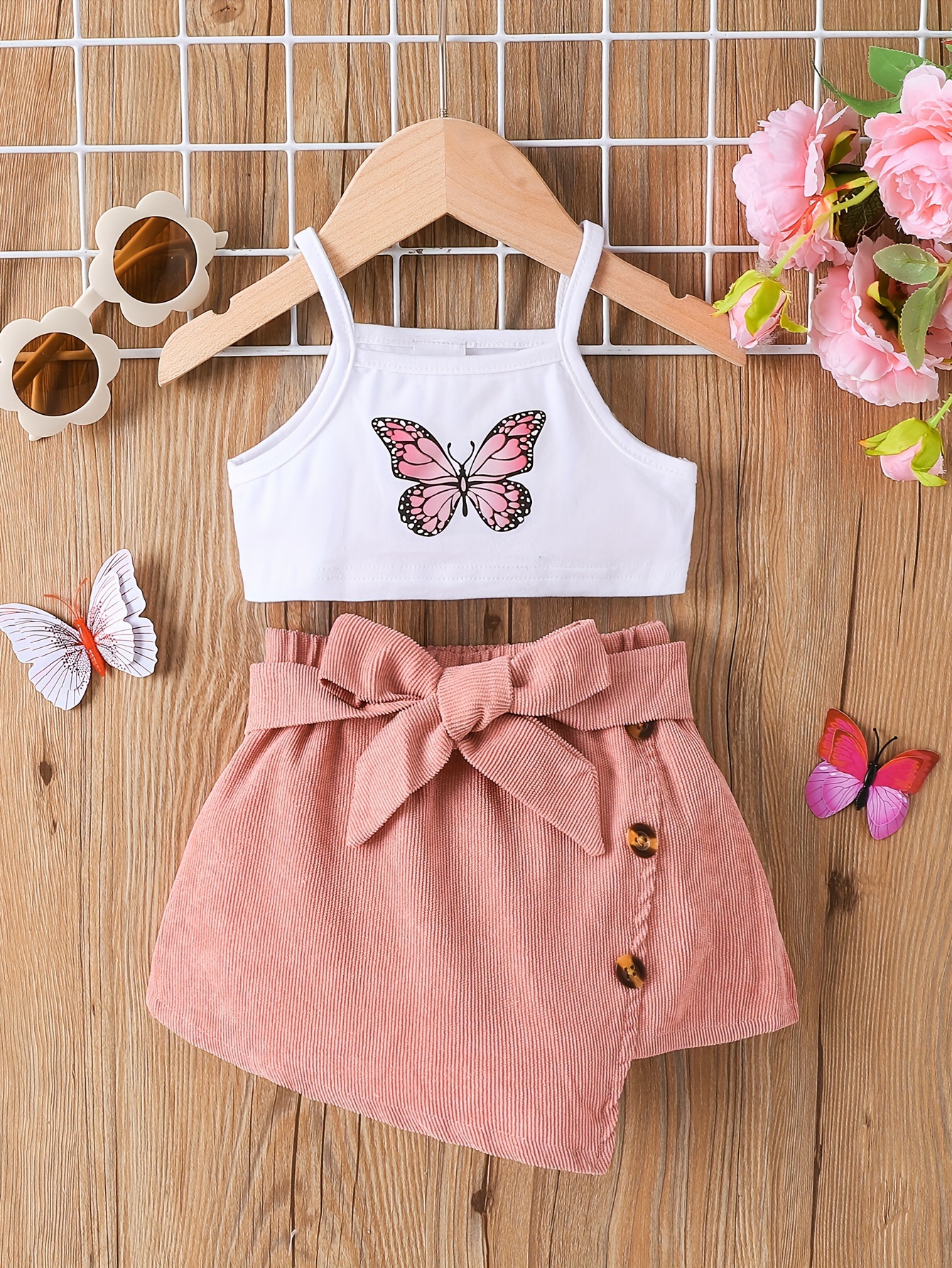 2023 Summer New Style Boutique Crop Top For Toddler Baby Girls Tie