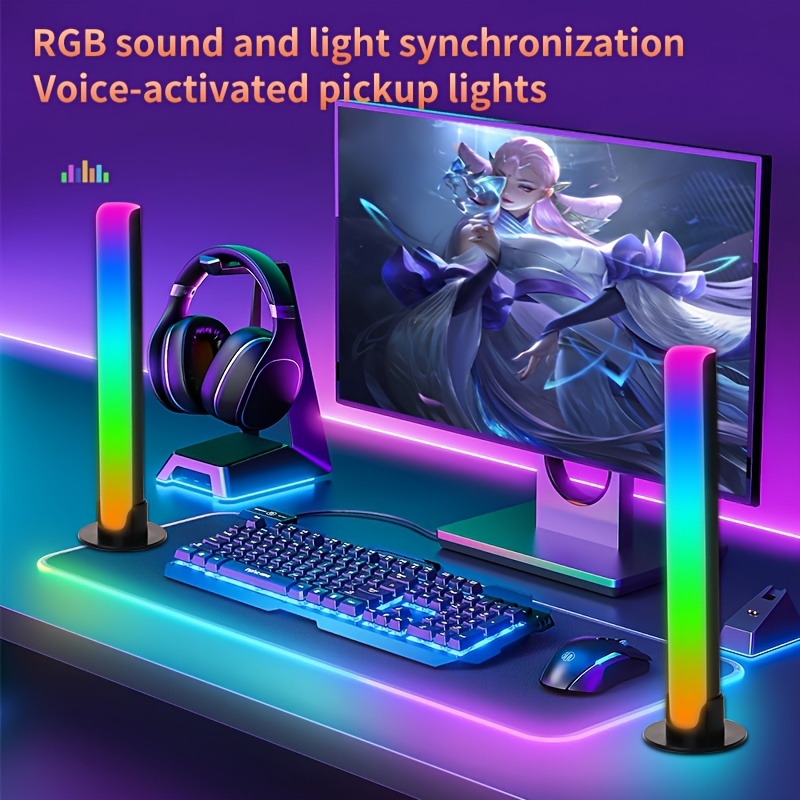 1pc Creative LED Symphony Light RGB Voice Control Light In Car Ambient Light Desktop Voice Control Music Rhythm Light Decorative Light For Parties